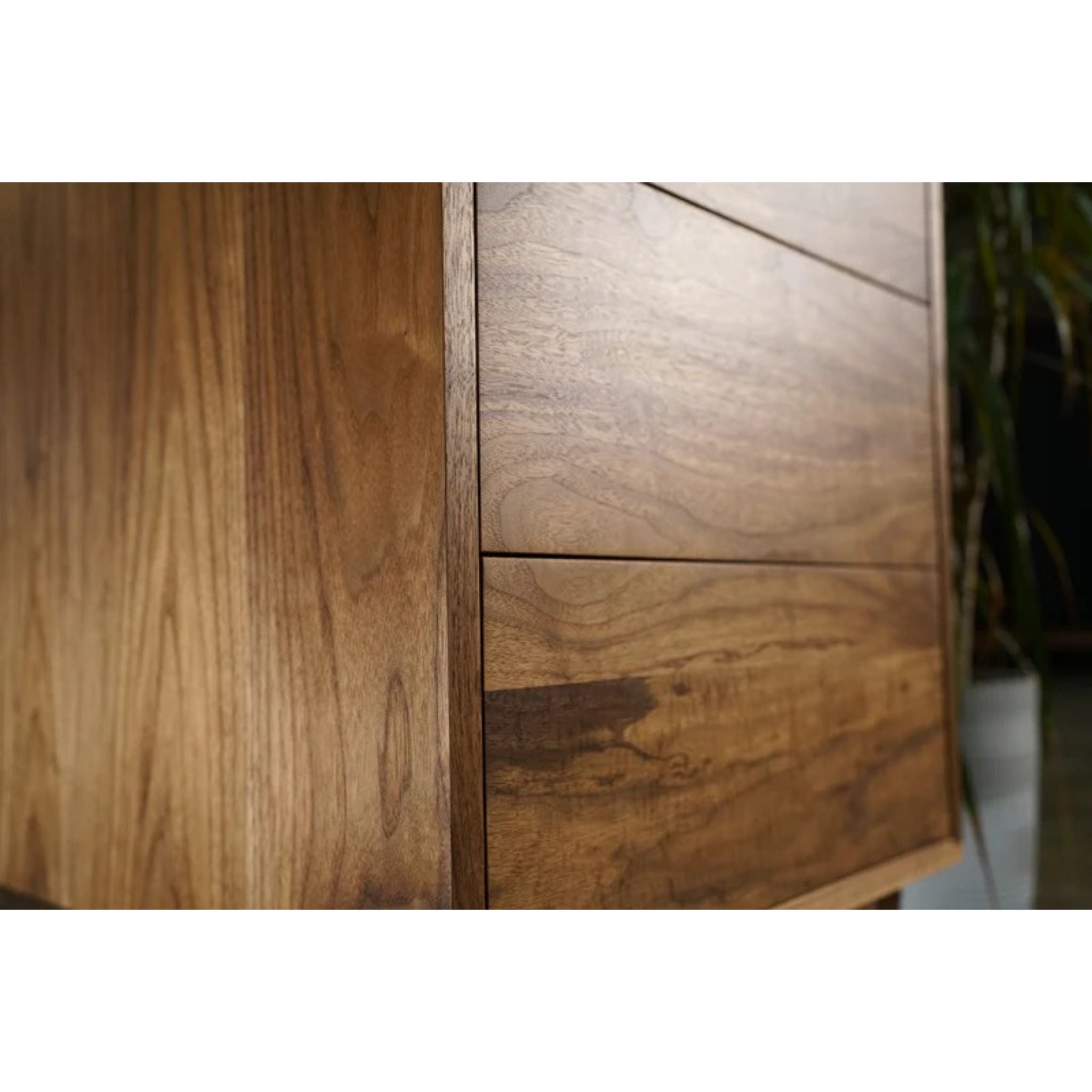 Chest of Drawers 3 Drawer DR10 Left Side Closeup View by Tomfoolery Wood Co