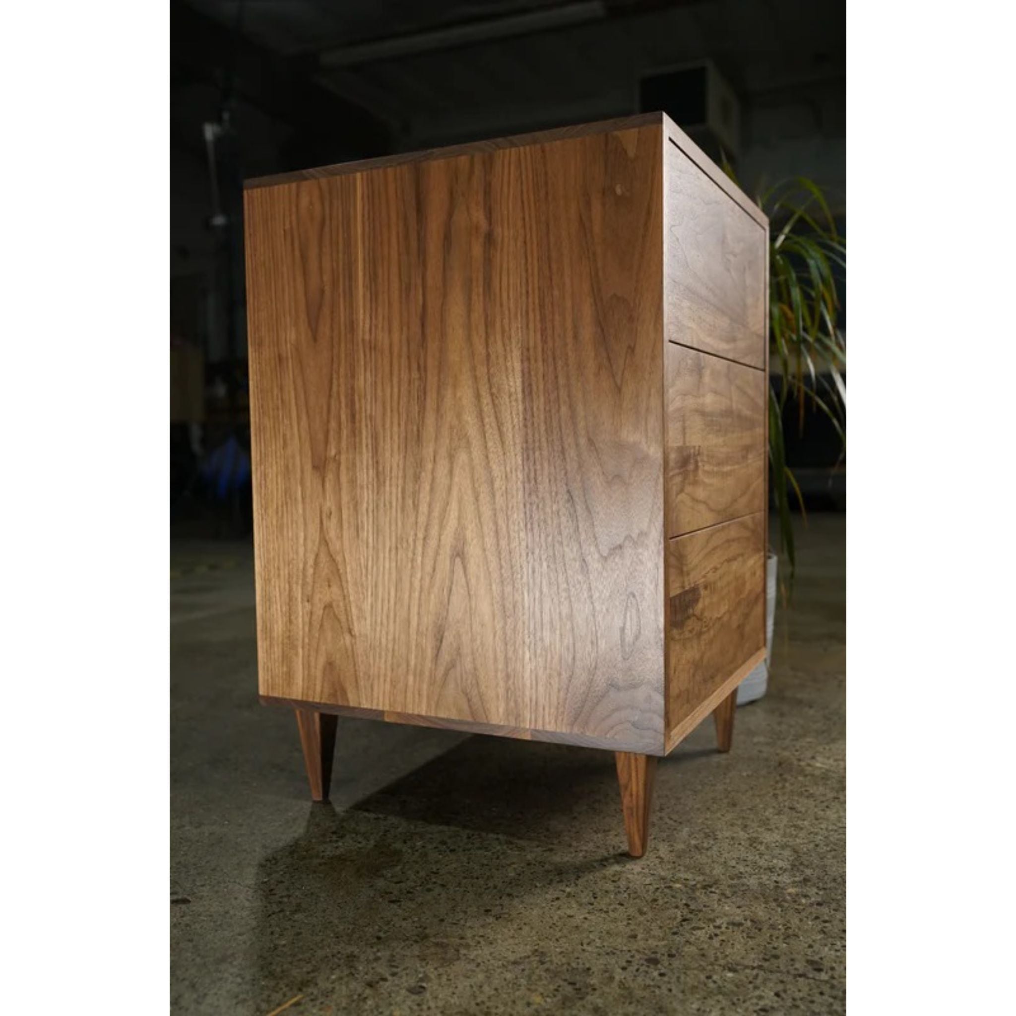 Chest of Drawers 3 Drawer DR10 Left Side View by Tomfoolery Wood Co