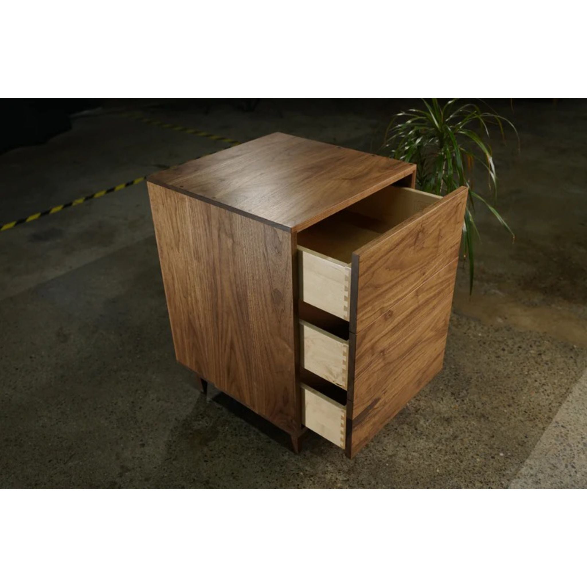 Chest of Drawers 3 Drawer DR10 Top Side opened Drawer View by Tomfoolery Wood Co