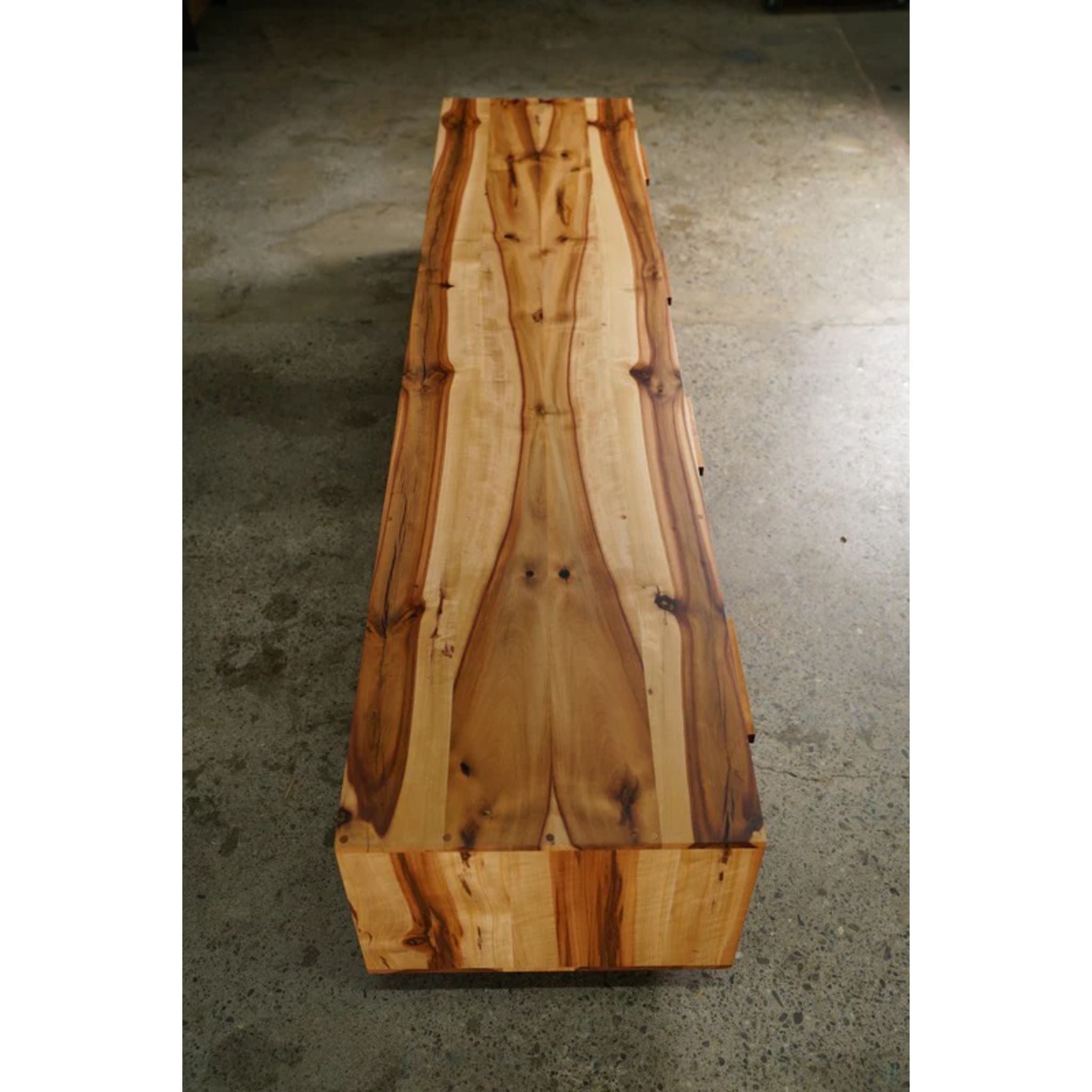Clarkson Drawer Bench 86 W BN06 Top Left Corner View by Tomfoolery Wood Co