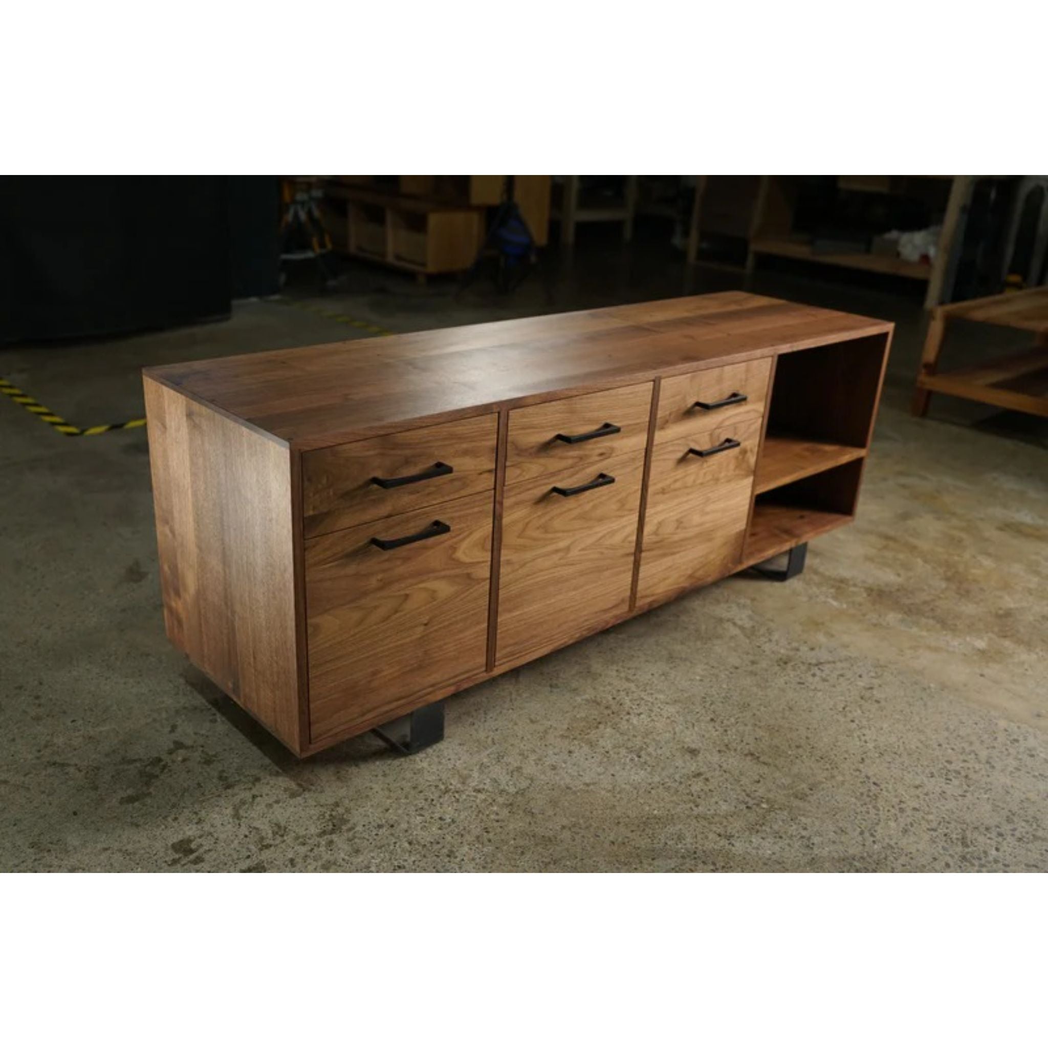 Collins Media Console CN66 Top Side View by Tomfoolery Wood Co