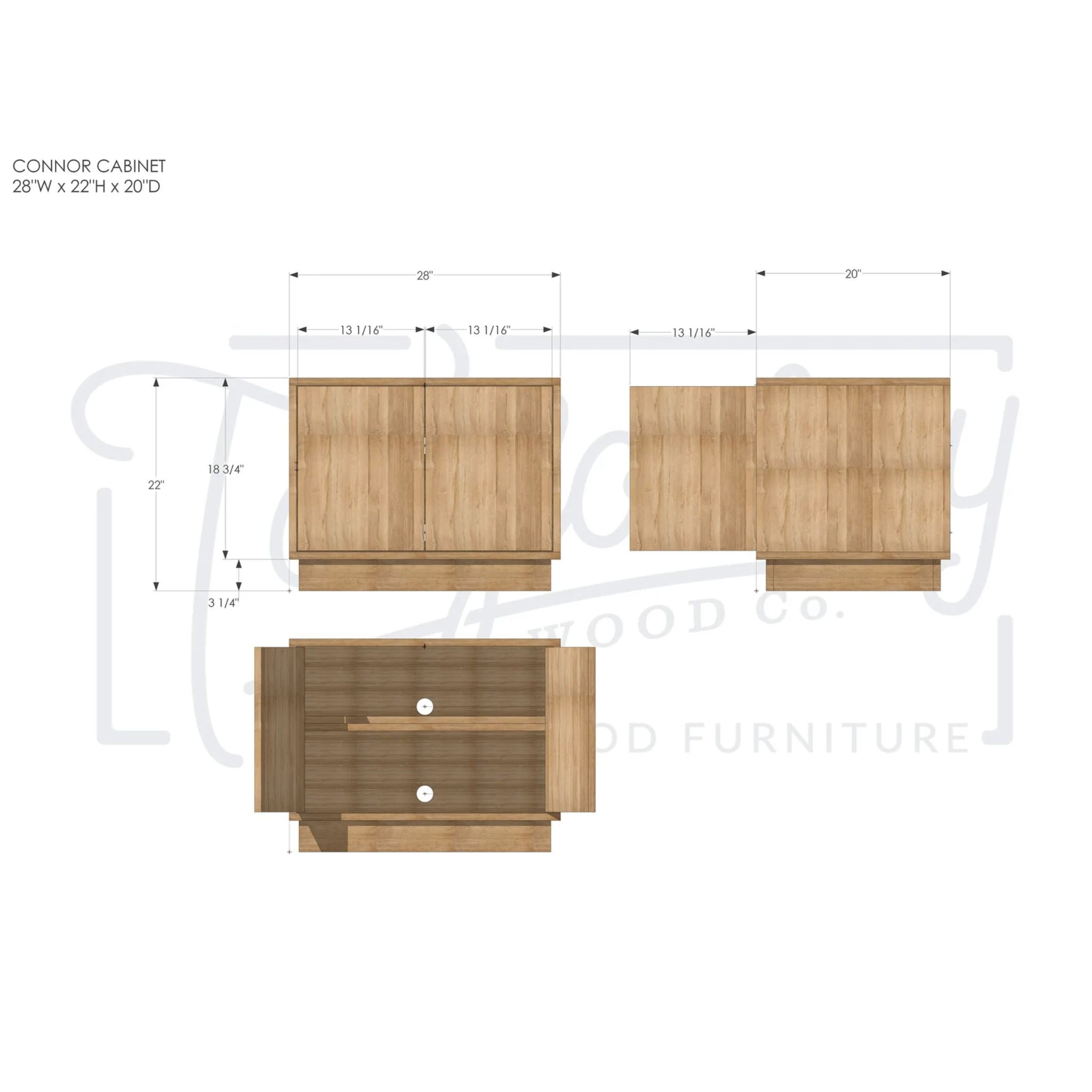 Connor Media Cabinet CB08 Dimensions by Tomfoolery Wood Co