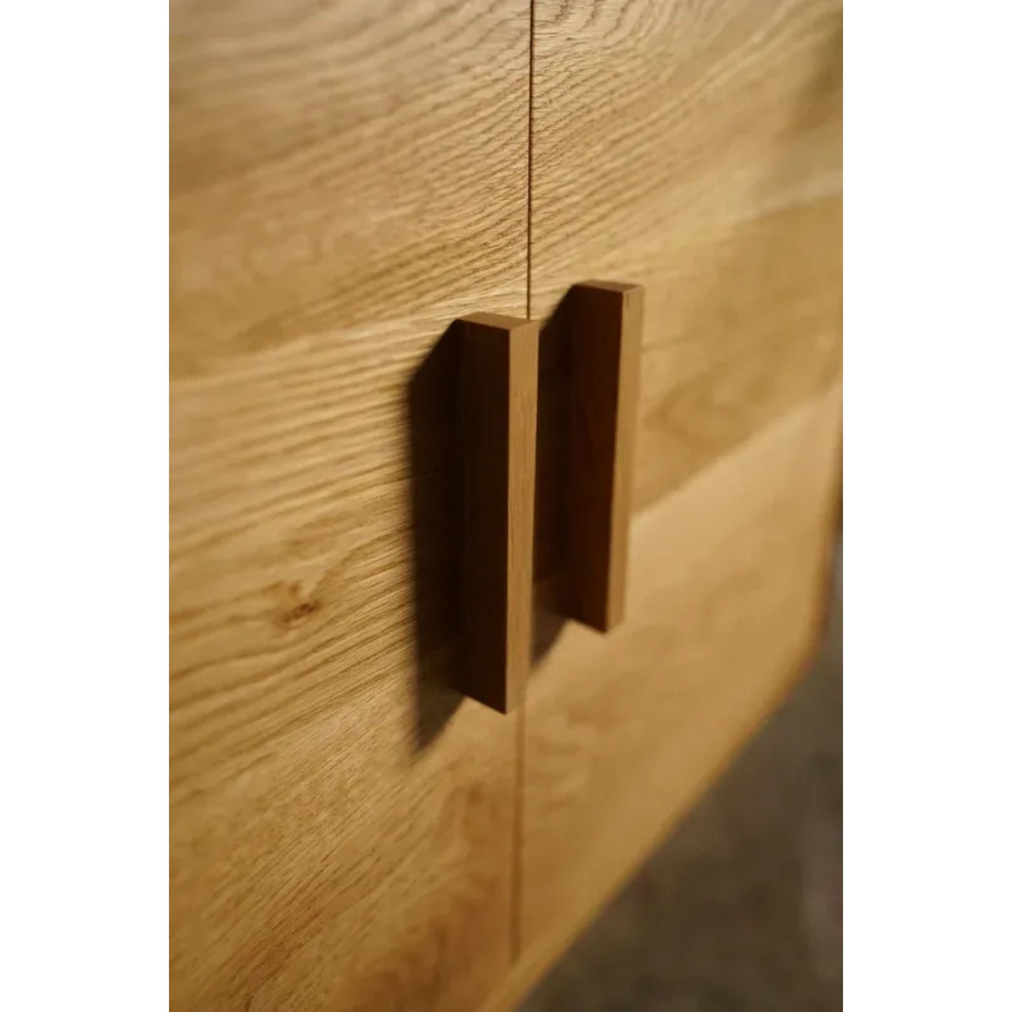 Connor Media Cabinet CB08 Handle Closeup View by Tomfoolery Wood Co