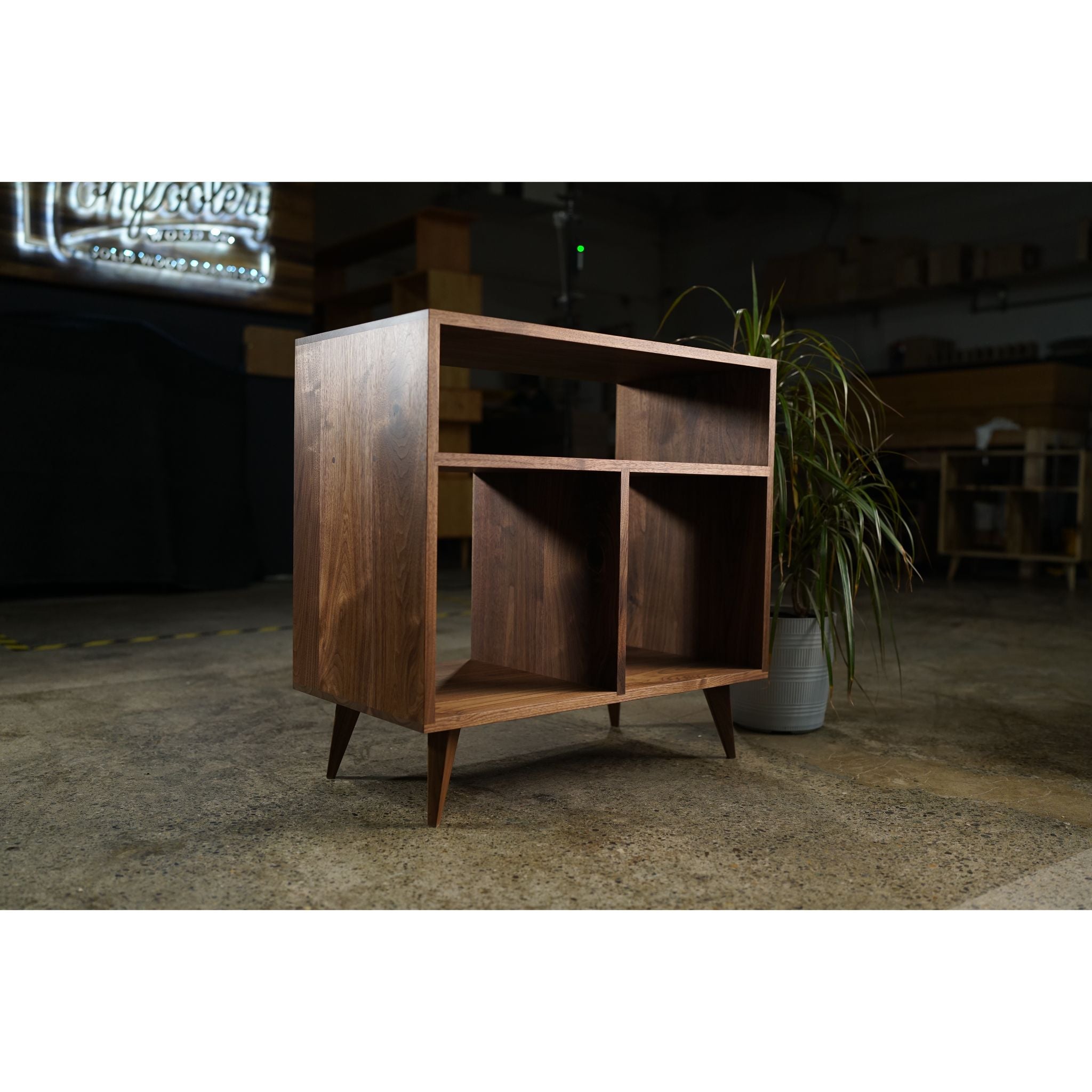Corio Vinyl Console CN01 Full Front  View by Tomfoolery Wood Co