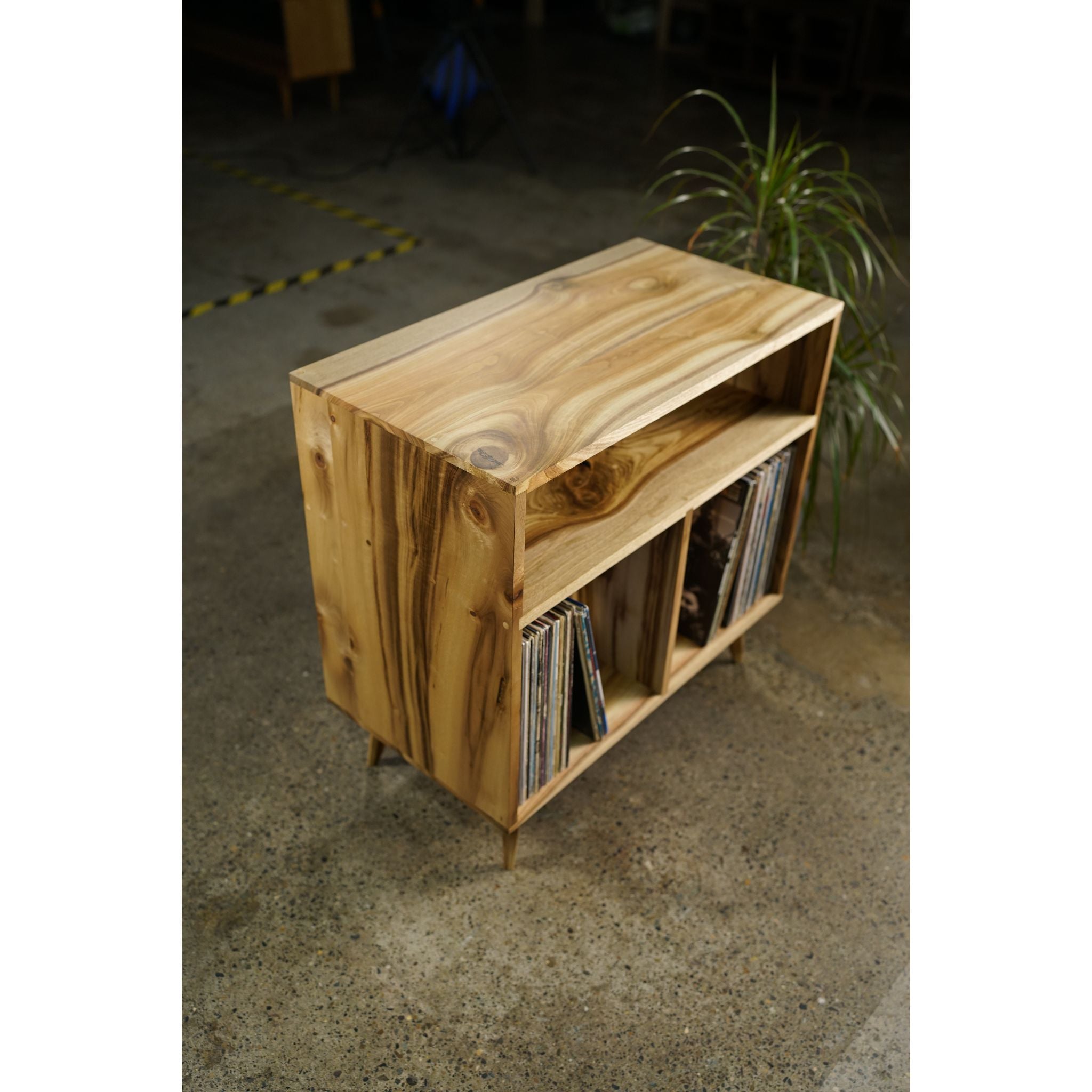 Corio Vinyl Console CN01 Top Left View by Tomfoolery Wood Co