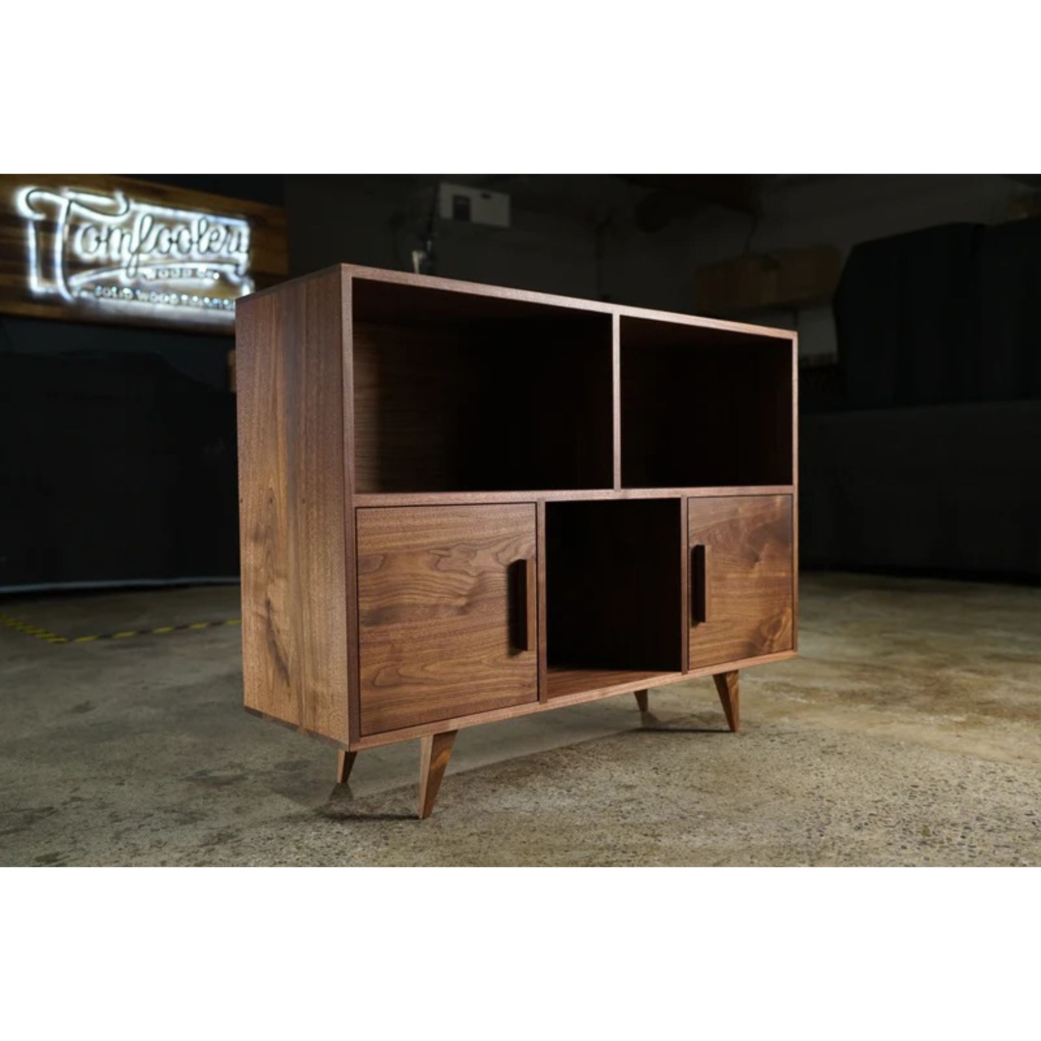 Couzens Vinyl Console 2 Door CN78 Full View by Tomfoolery Wood Co