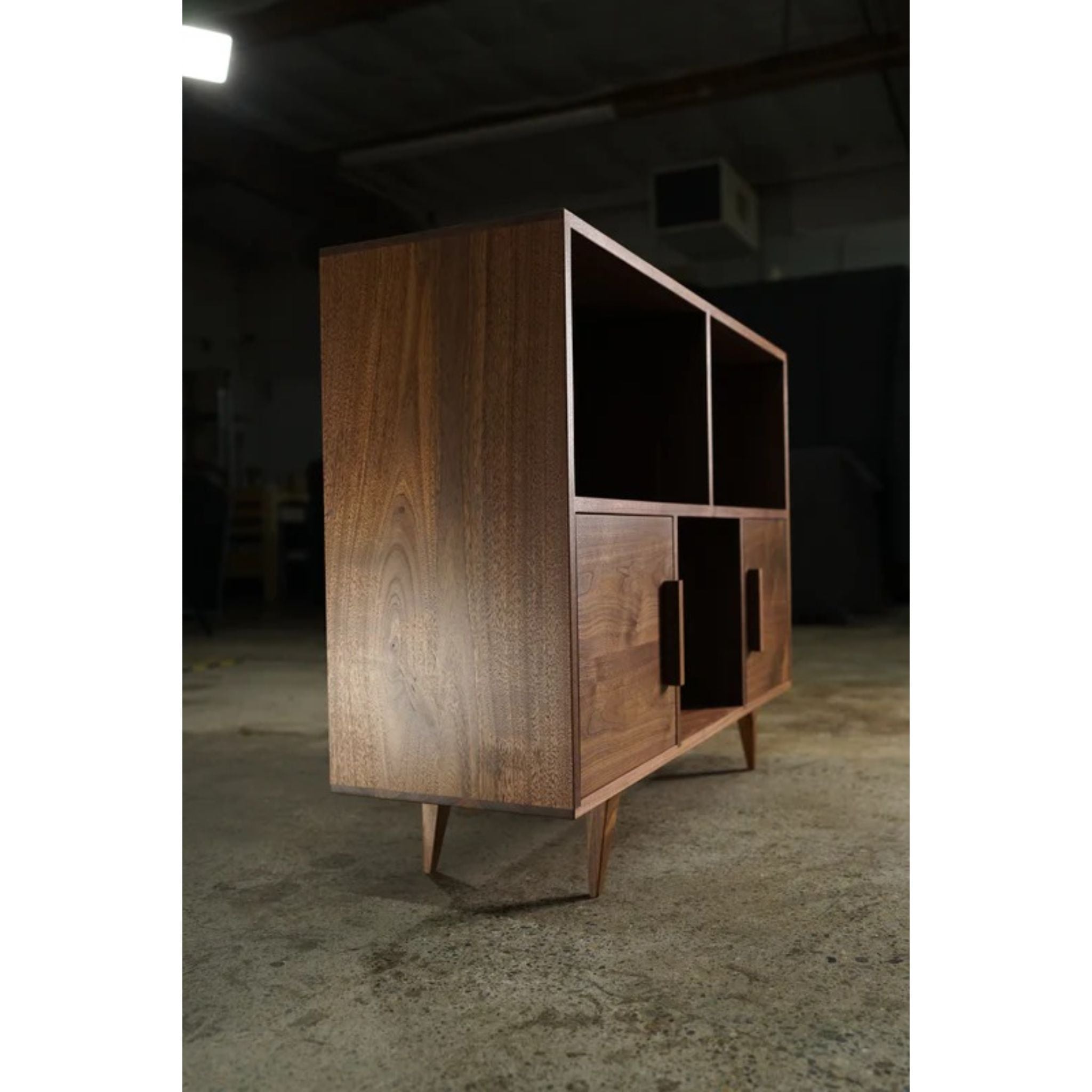 Couzens Vinyl Console 2 Door CN78 Left Side View by Tomfoolery Wood Co