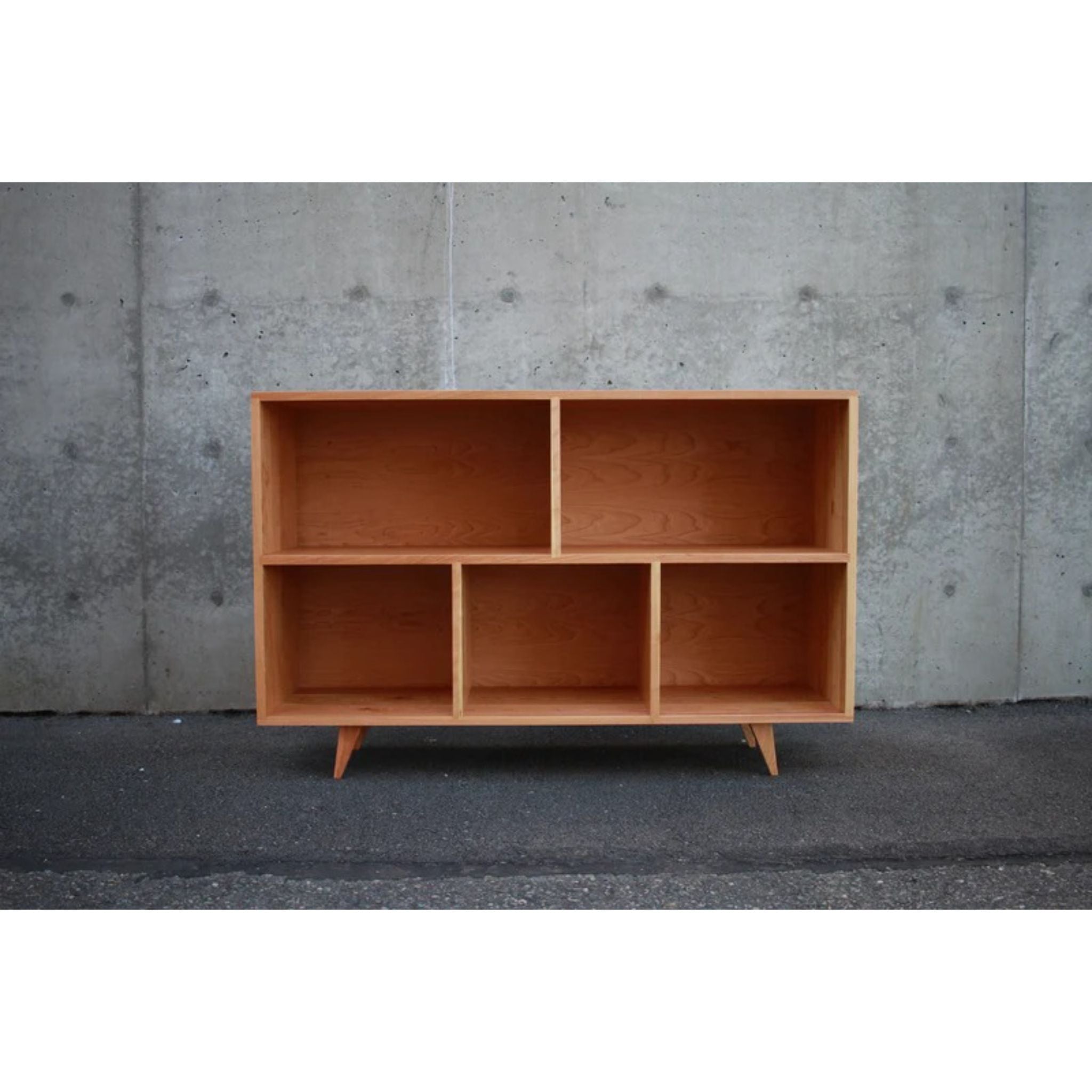 Couzens Vinyl Console CN77 Front Side View by Tomfoolery Wood Co