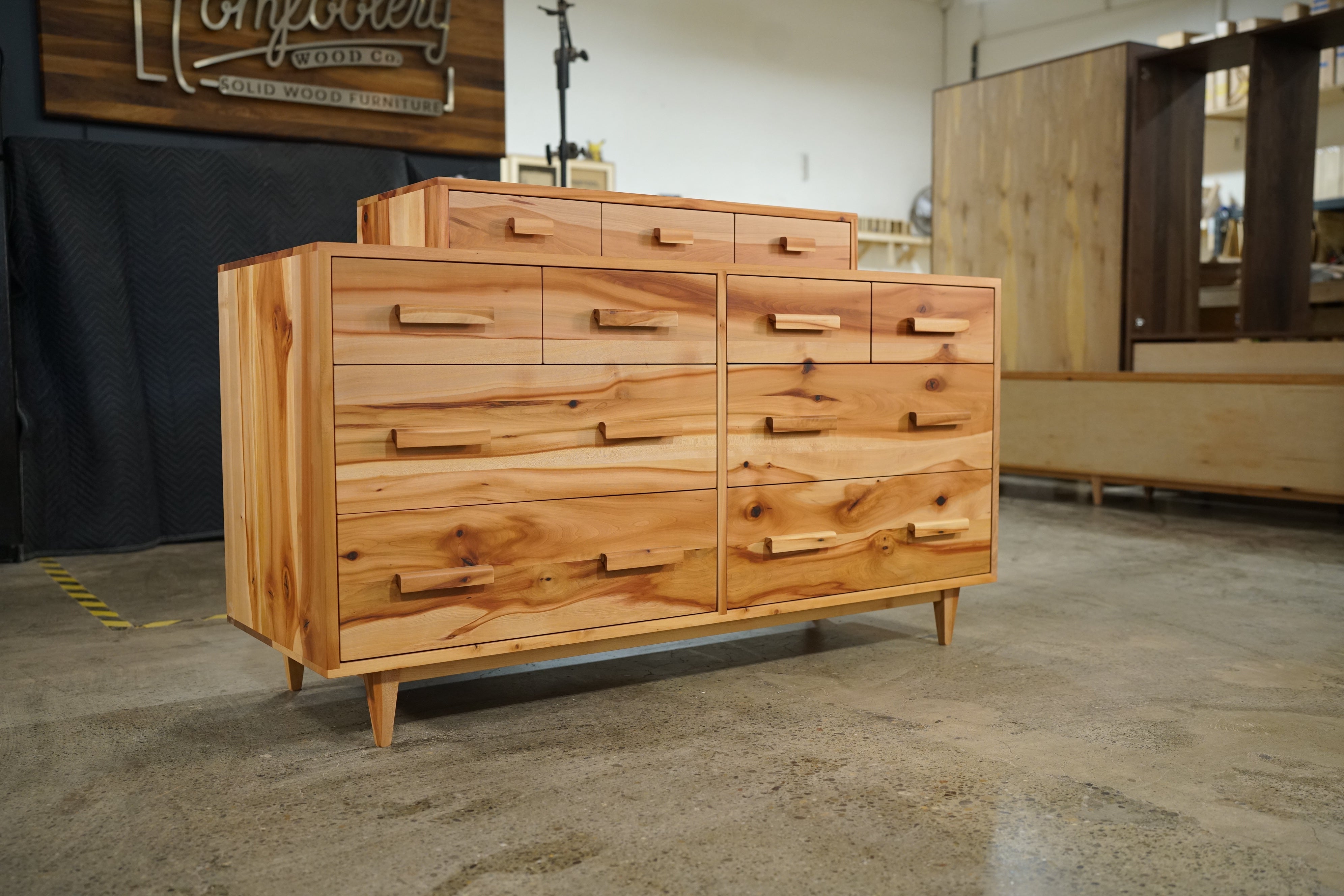 Lowboy Madrone Dresser -11  Drawer