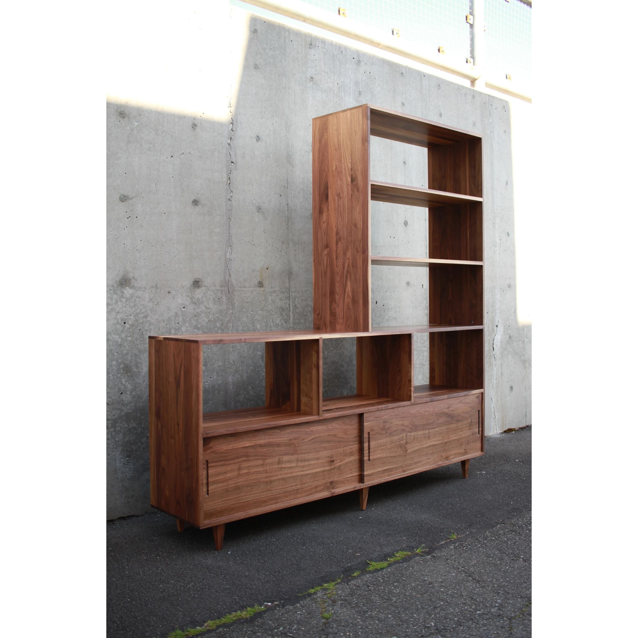 Danielson Vinyl Console CN96 Left Frony View by Tomfoolery Wood Co