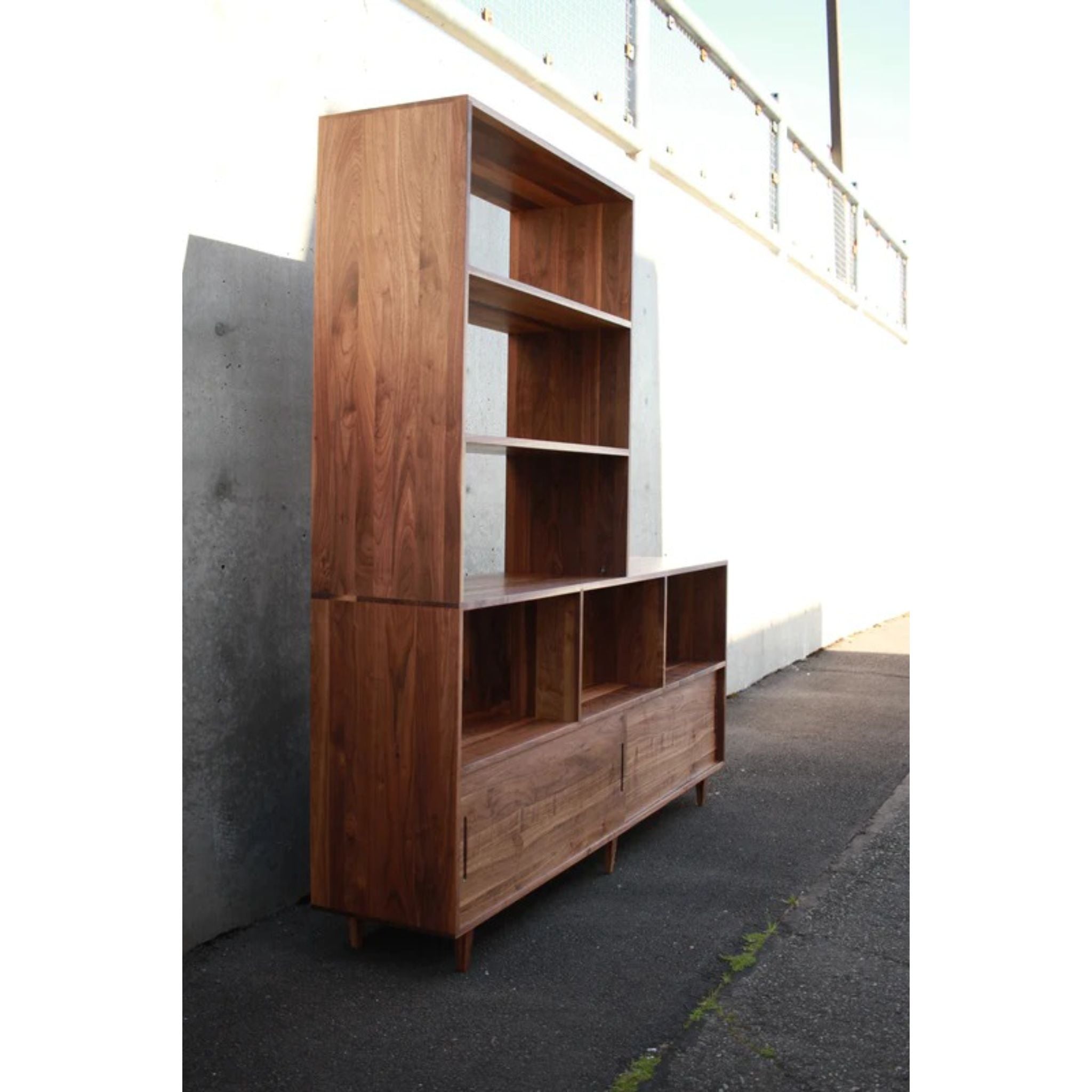 Danielson Vinyl Console CN96 Left Side View by Tomfoolery Wood Co