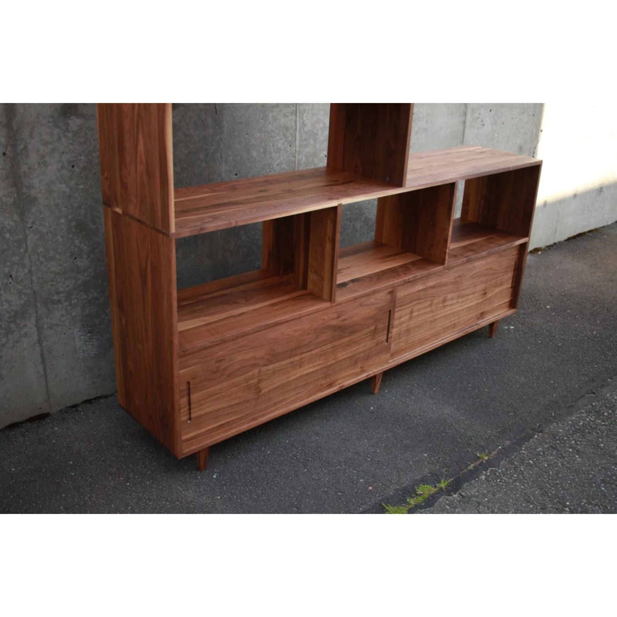 Danielson Vinyl Console CN96 Lower Side View by Tomfoolery Wood Co