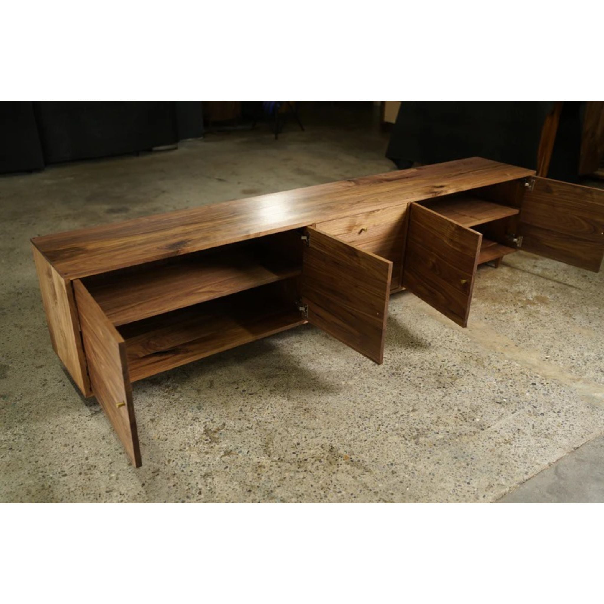 Danish Modern Console 100 W CN21 Opened Doors View by Tomfoolery Wood Co