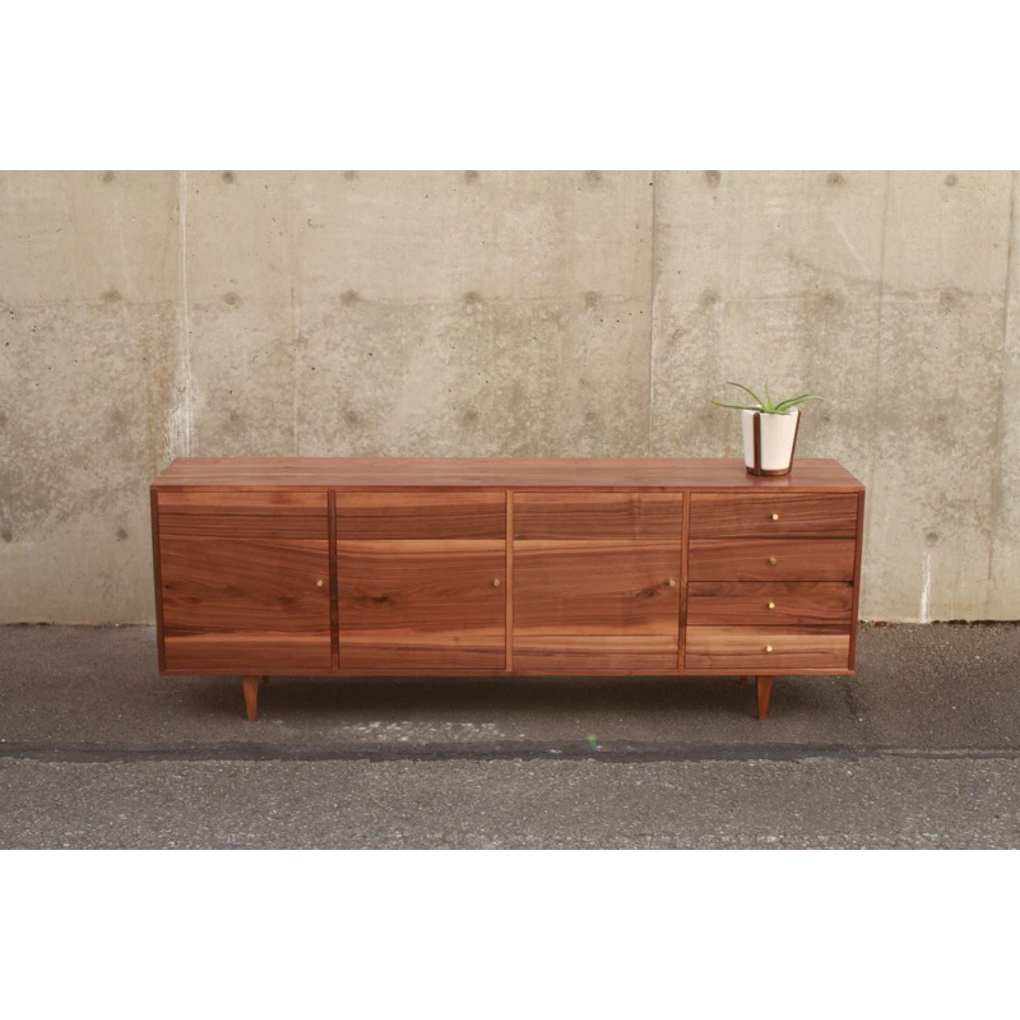 Danish Modern Console CN34 Front View by Tomfoolery Wood Co