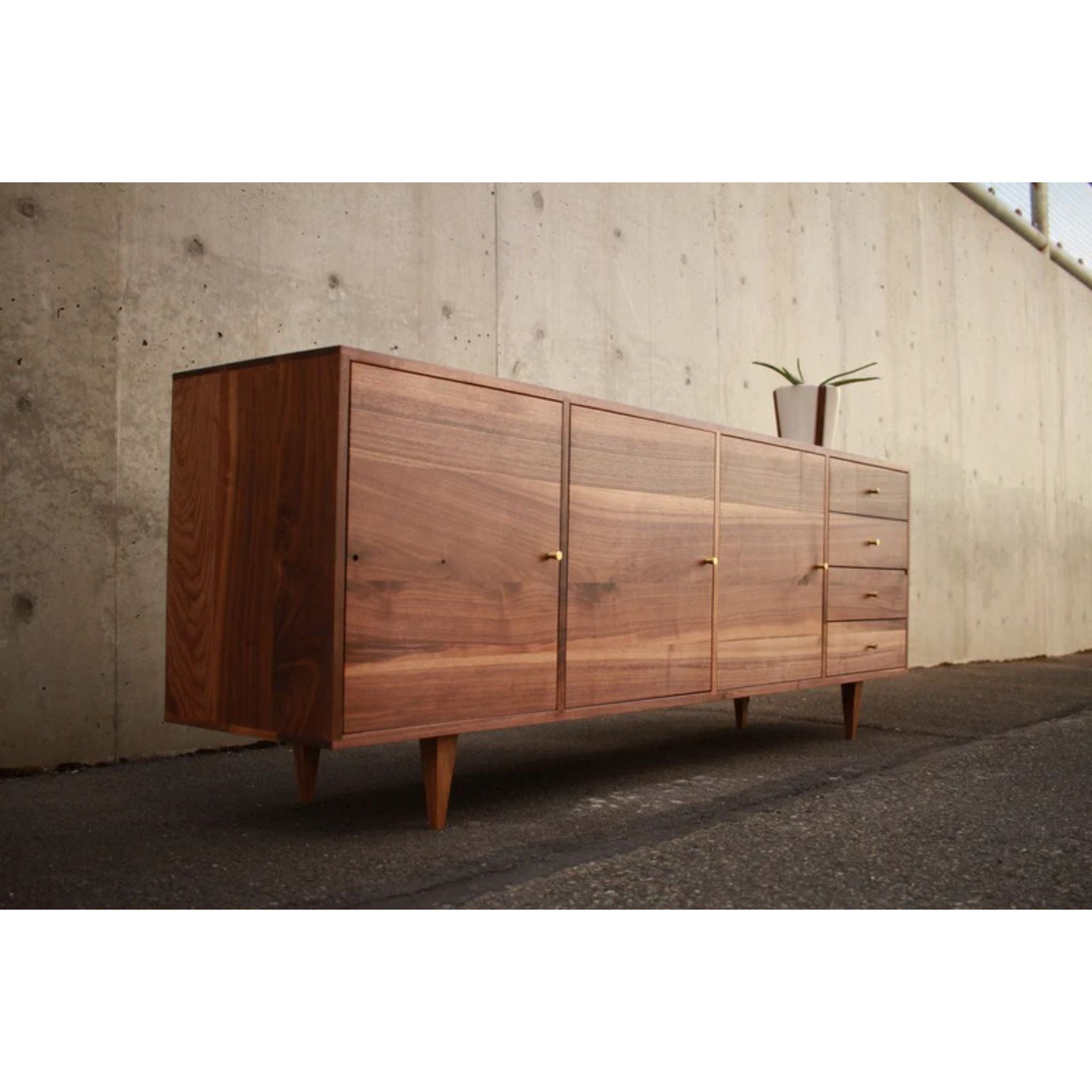 Danish Modern Console CN34 Side Left View by Tomfoolery Wood Co
