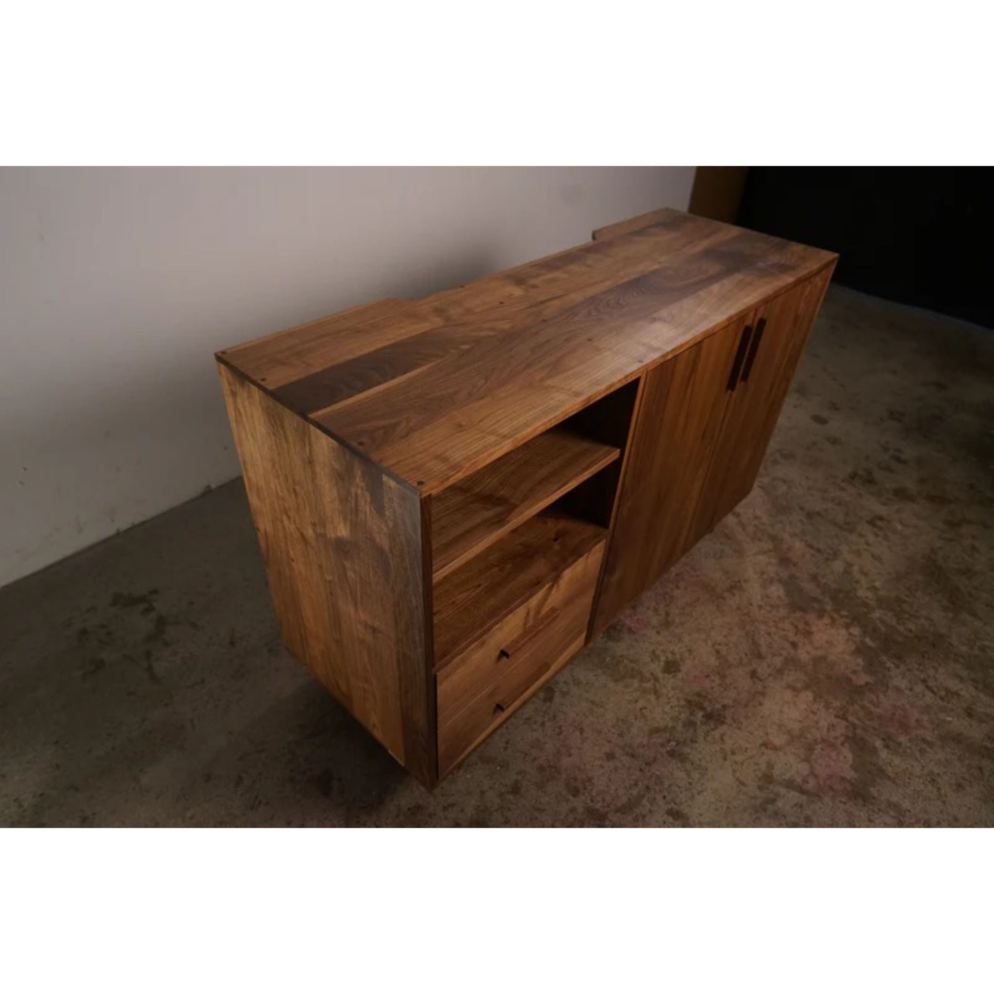 Davids Media Console 55 W CN39 Top Side View by Tomfoolery Wood Co