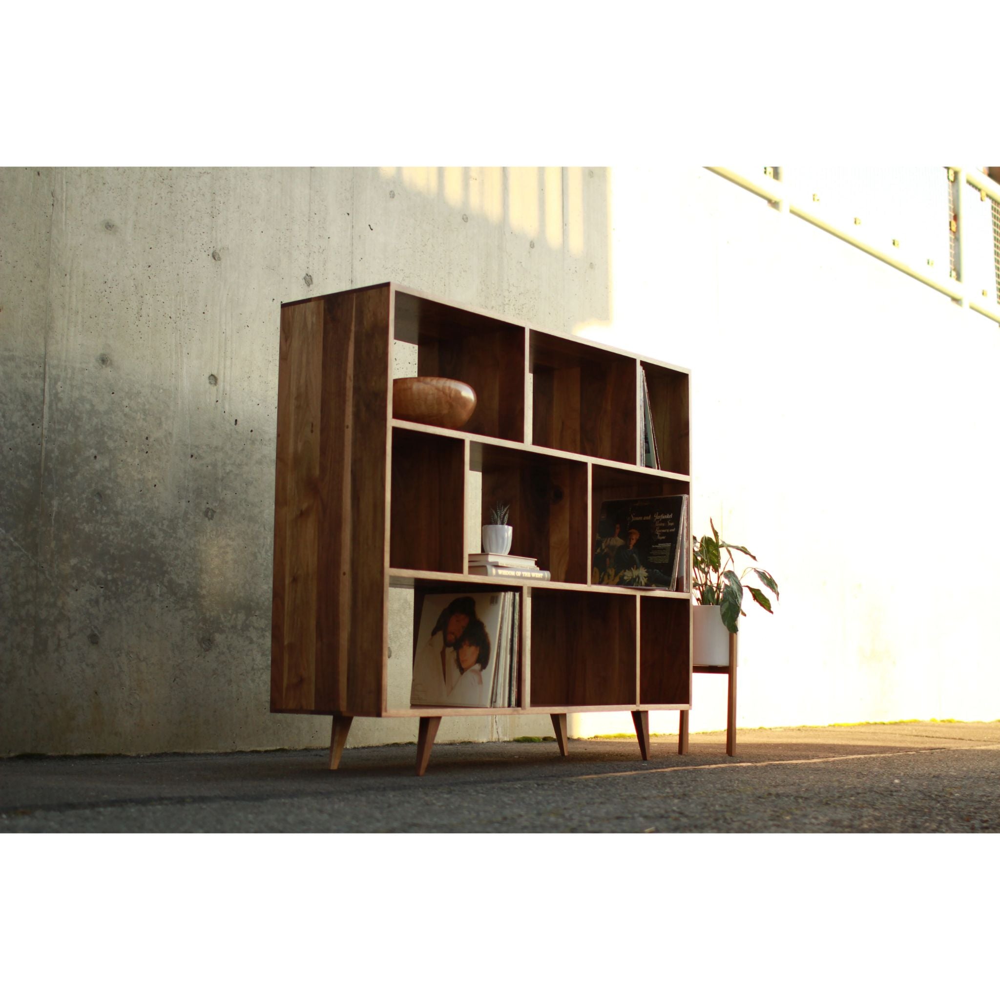 DeBoer Vinyl Console CN95 Full Side View by Tomfoolery Wood Co