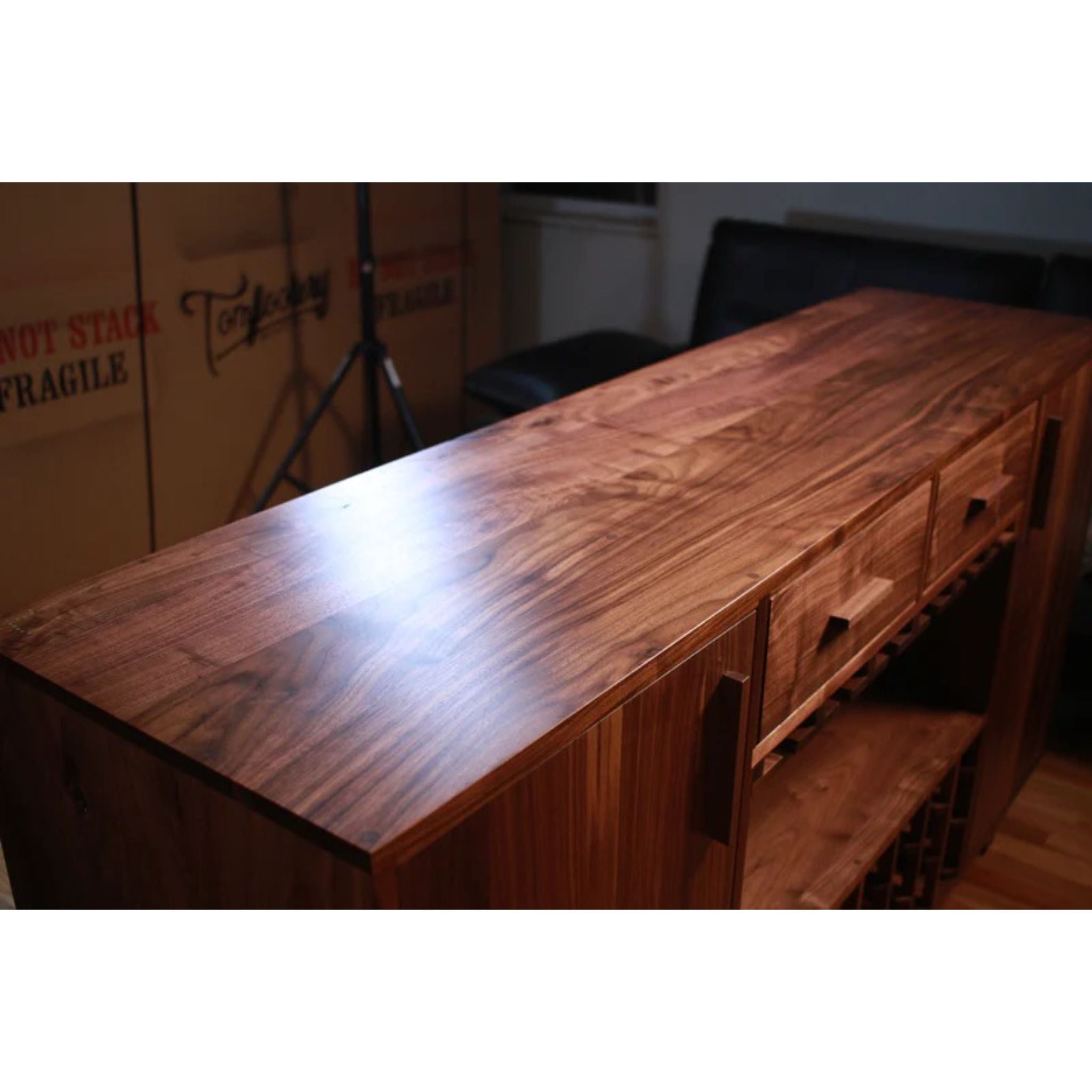Deller Wine Bar BR11 Top Side View by Tomfoolery Wood Co