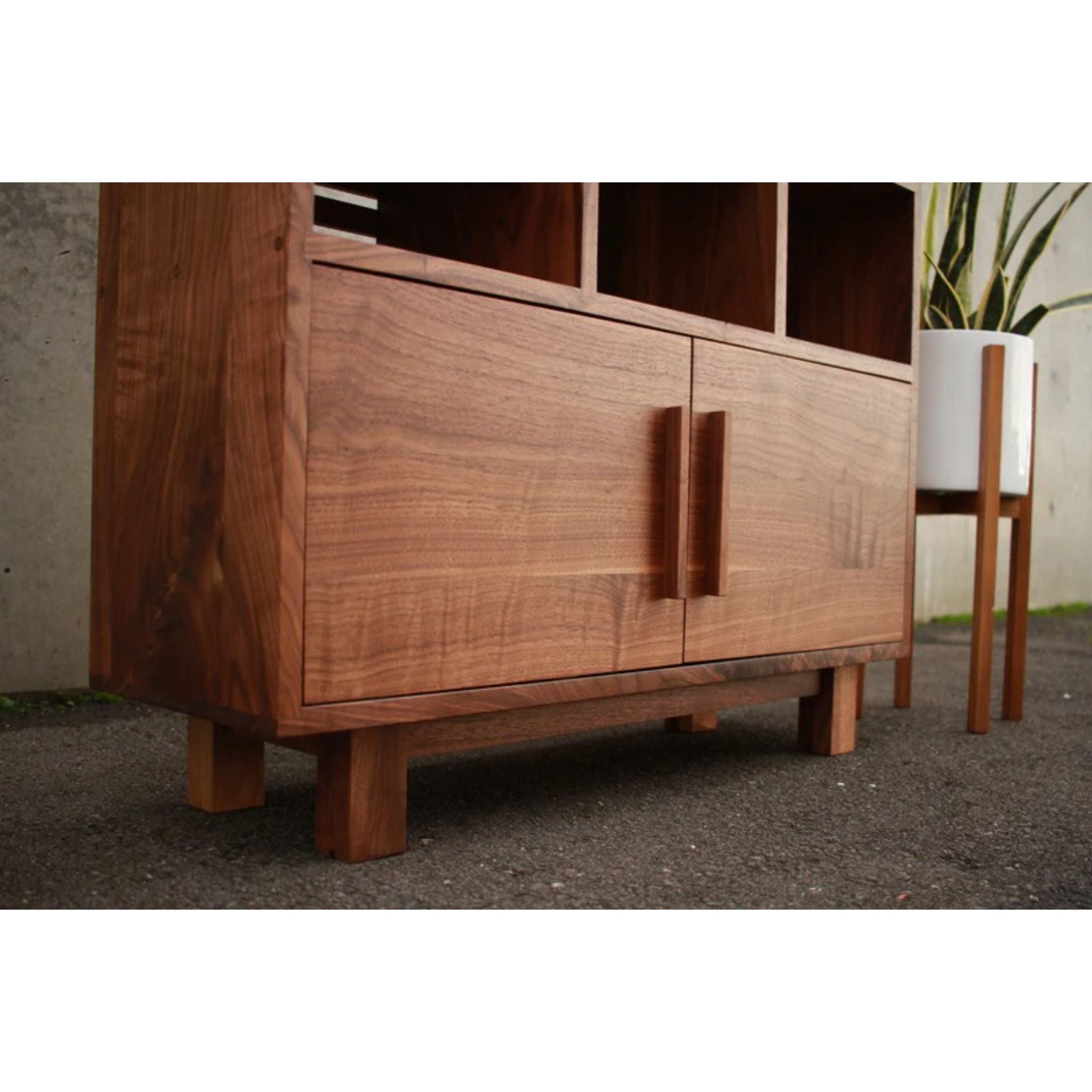 Display Cabinet CB05 Lower Side View by Tomfoolery Wood Co