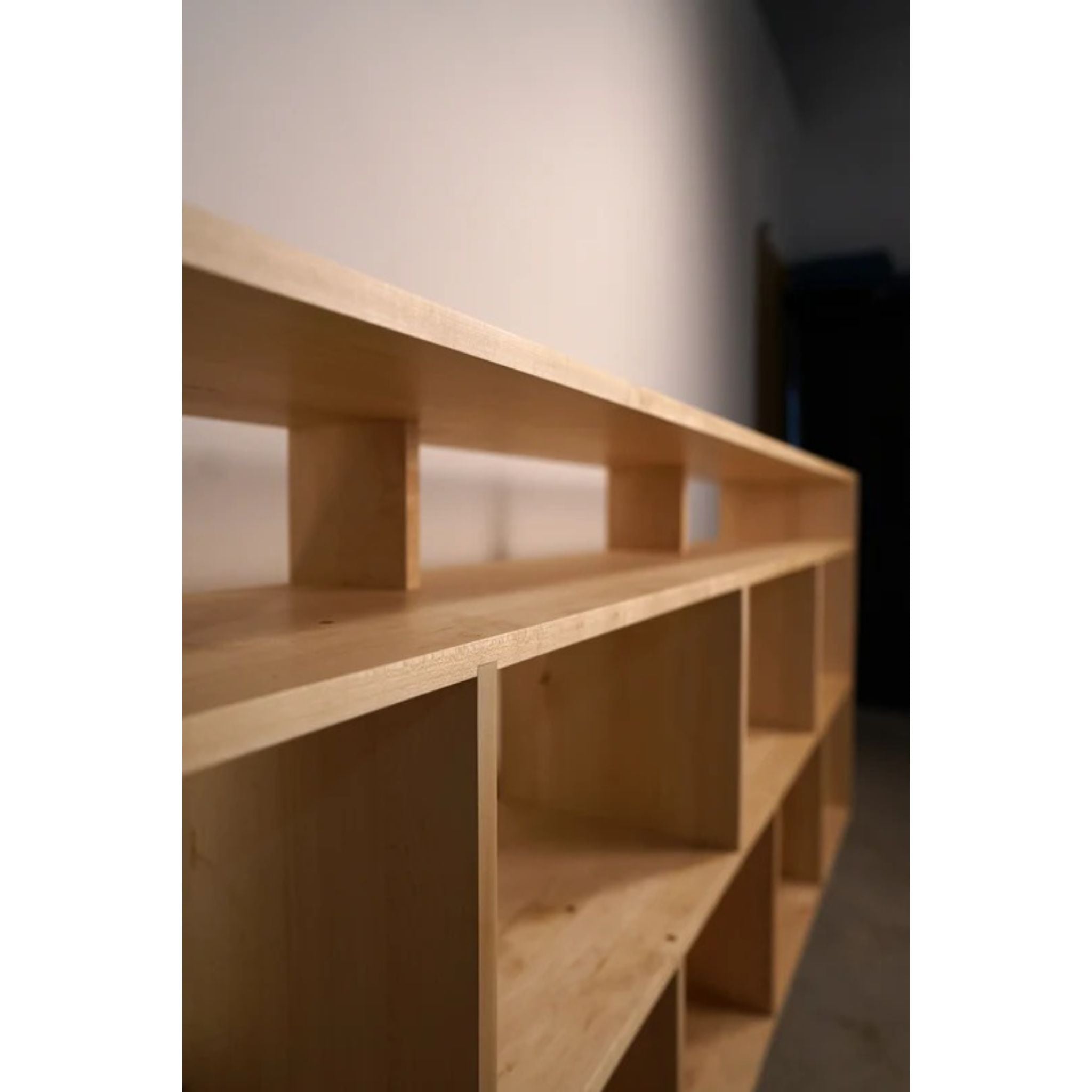 Fields Vinyl Console 90 W CN79 Side Closeup View by Tomfoolery Wood Co