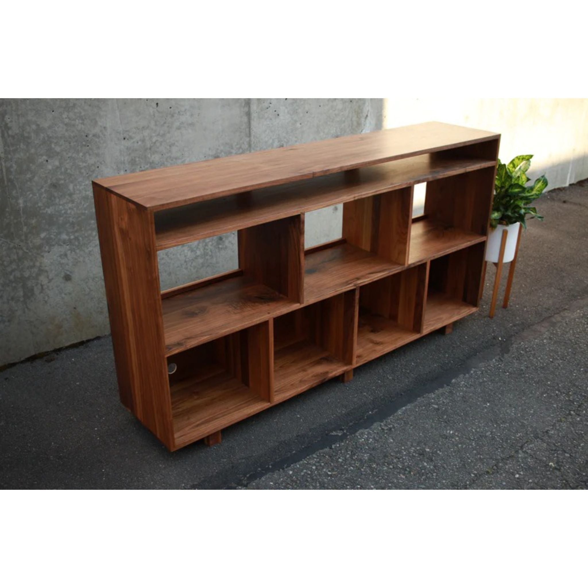 Fields Vinyl Console CN87 Top Side View by Tomfoolery Wood Co