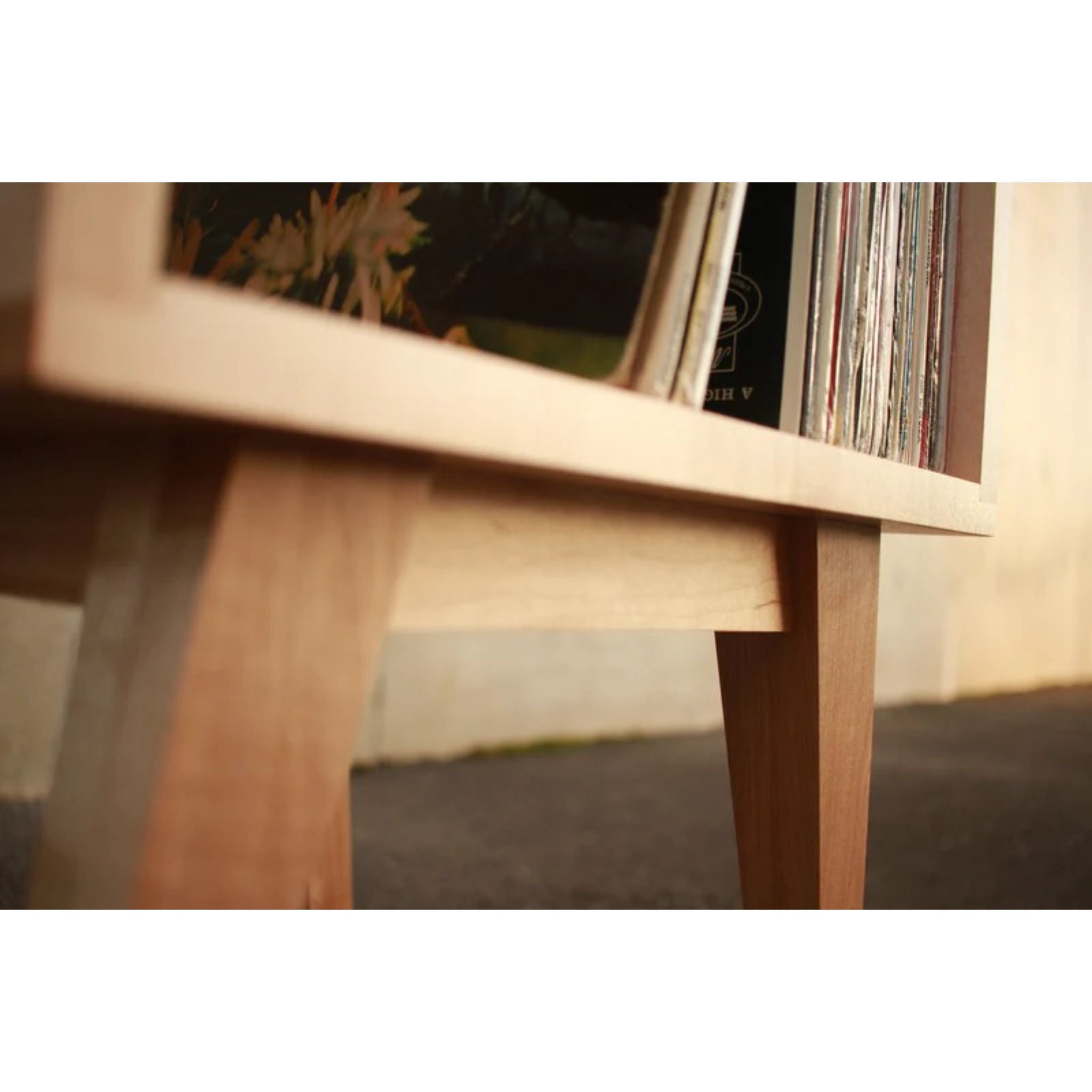 Filipe Vinyl Cubby CN104 Bottom Side View by Tomfoolery Wood Co