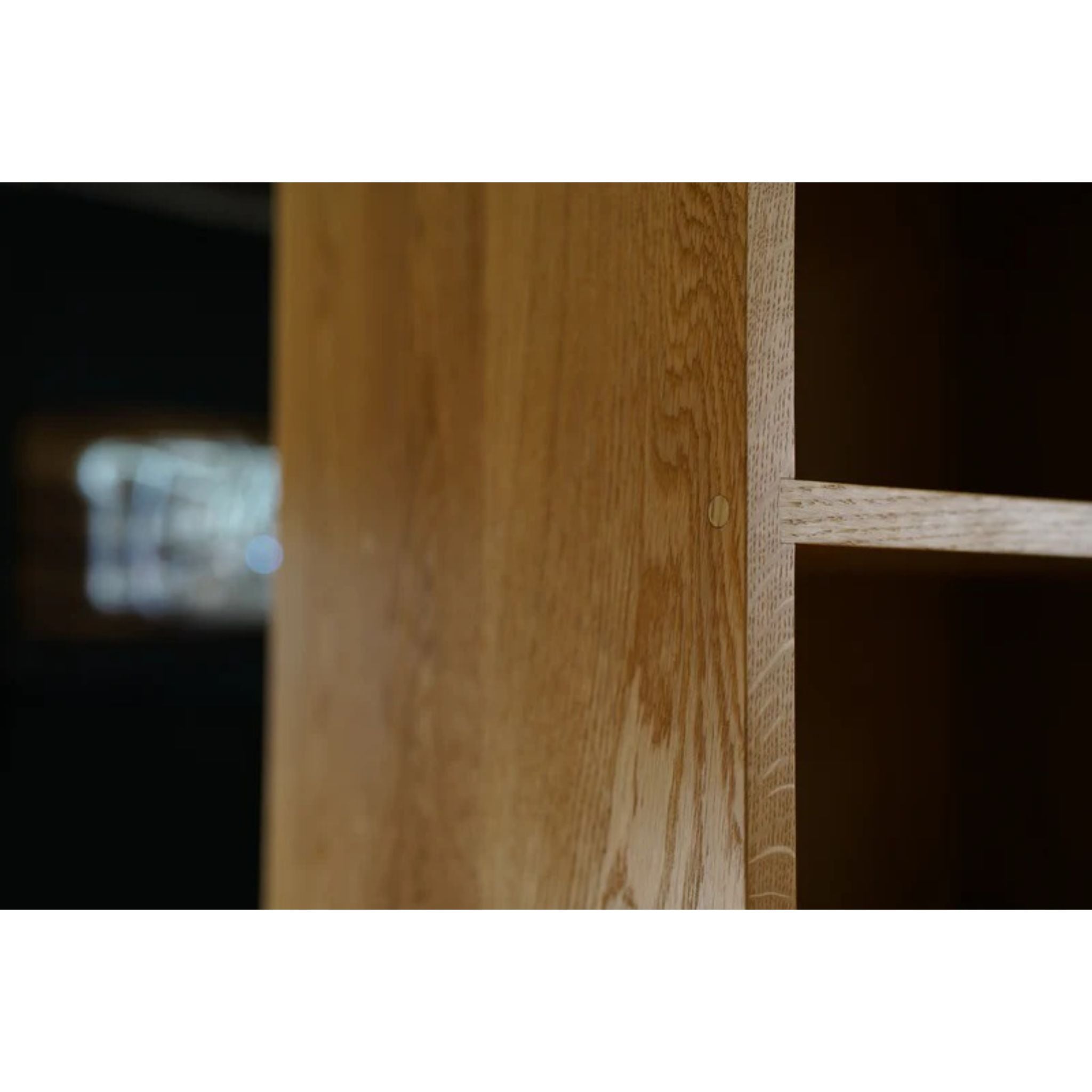 Fullstack Bookcase (Alt) BC06 Left Side Closeup View by Tomfoolery Wood Co