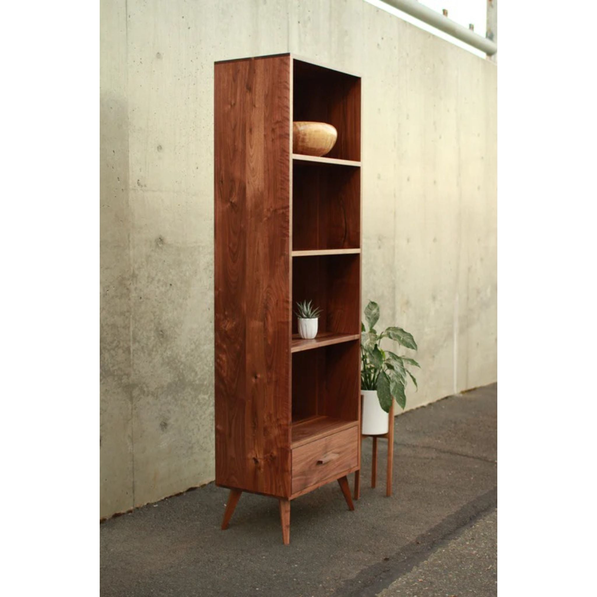 Fullstack Bookcase BC16 Left Side View  by Tomfoolery Wood Co