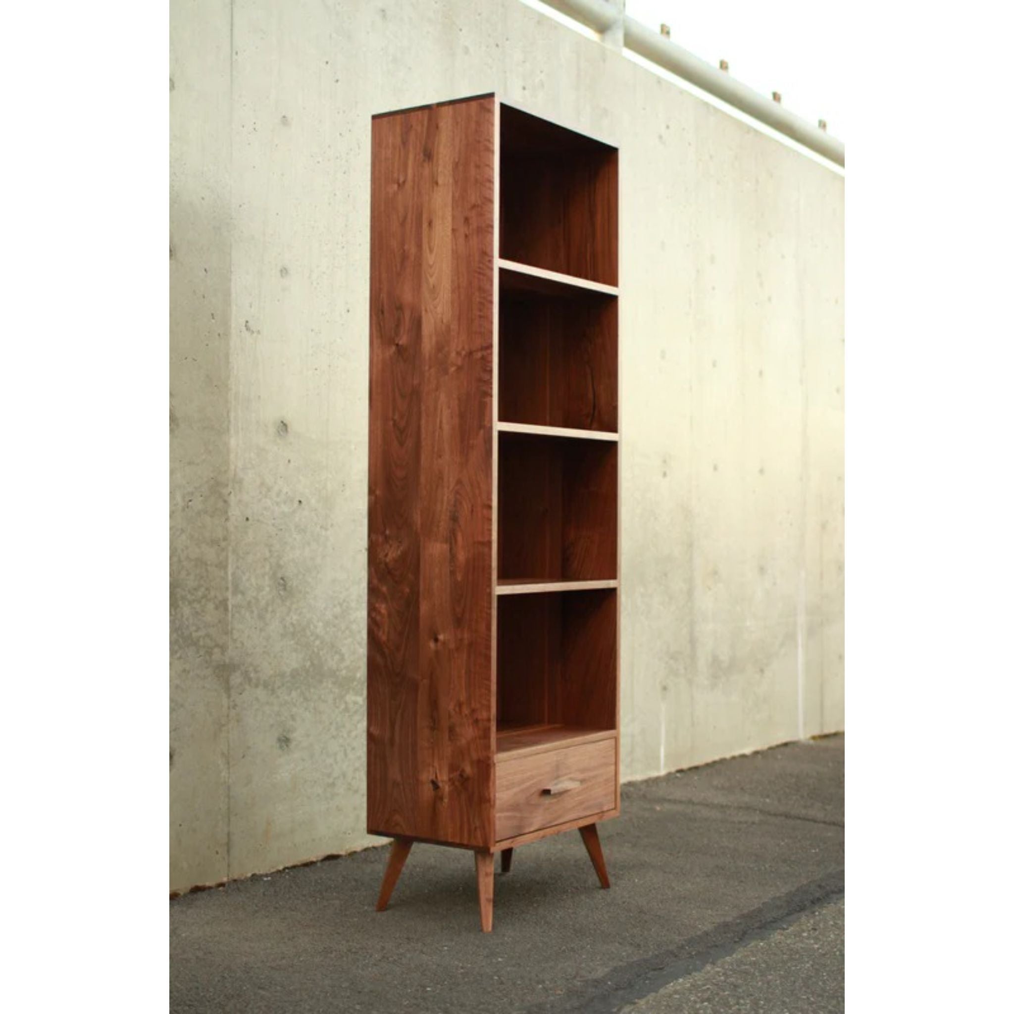 Fullstack Bookcase BC16 Left front Side View by Tomfoolery Wood Co