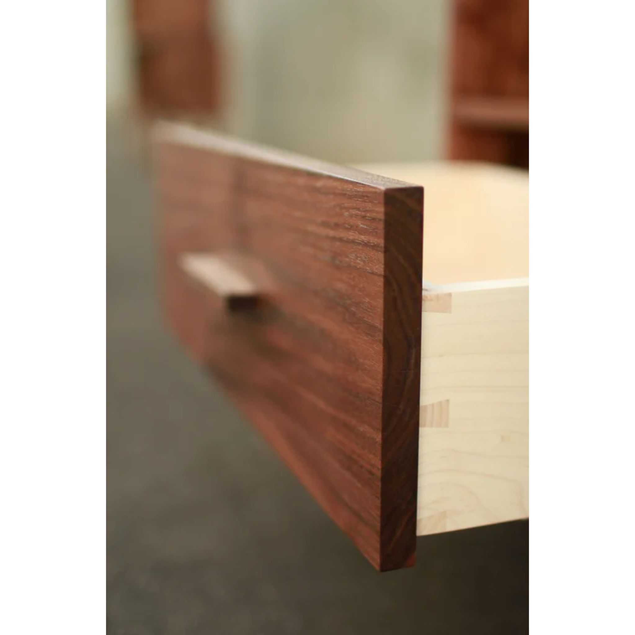 Fullstack Bookcase BC16 Opened Drawer Right Side Closeup View by Tomfoolery Wood Co