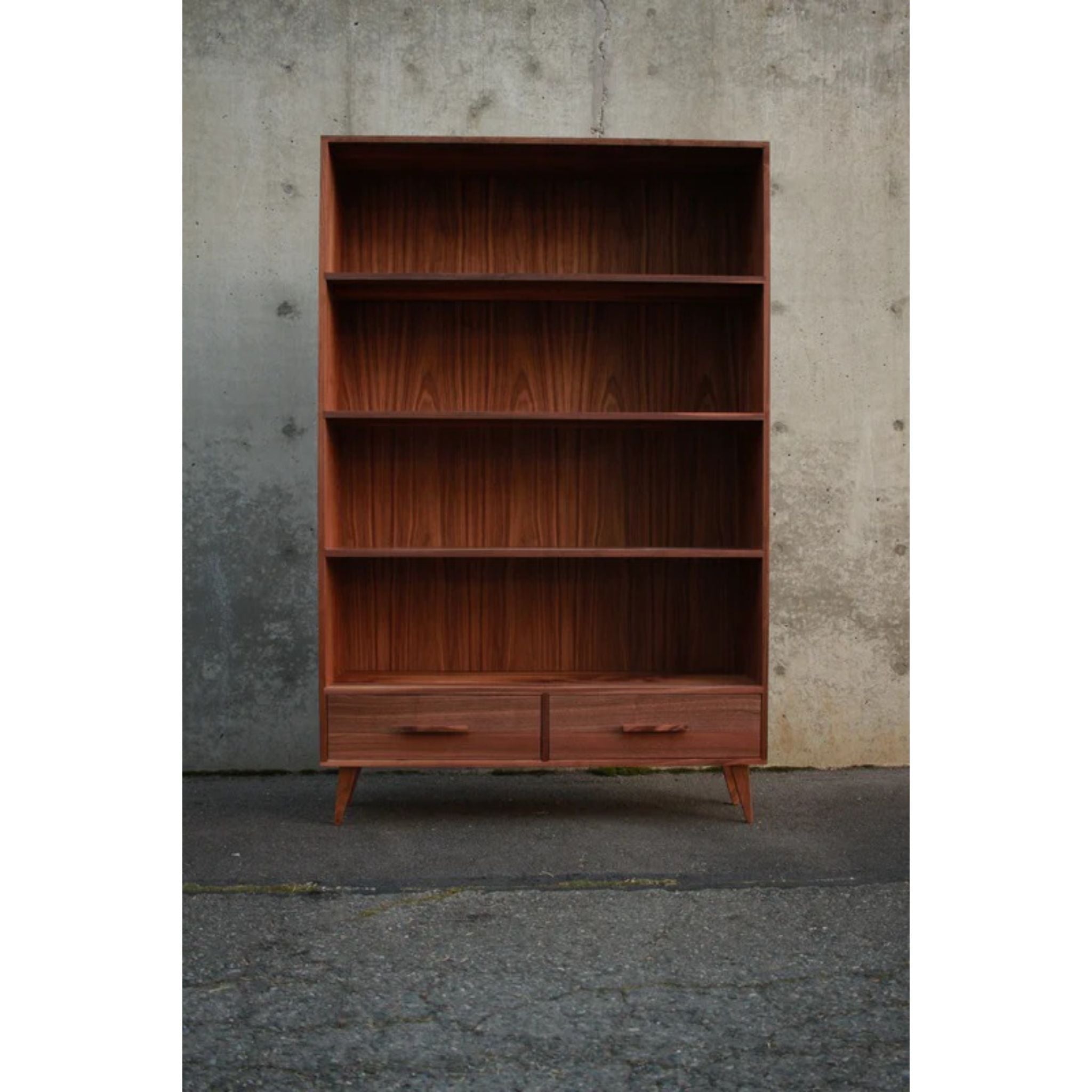 Fullstack Bookcase Double Wide BC04  Full Front View by Tomfoolery Wood Co