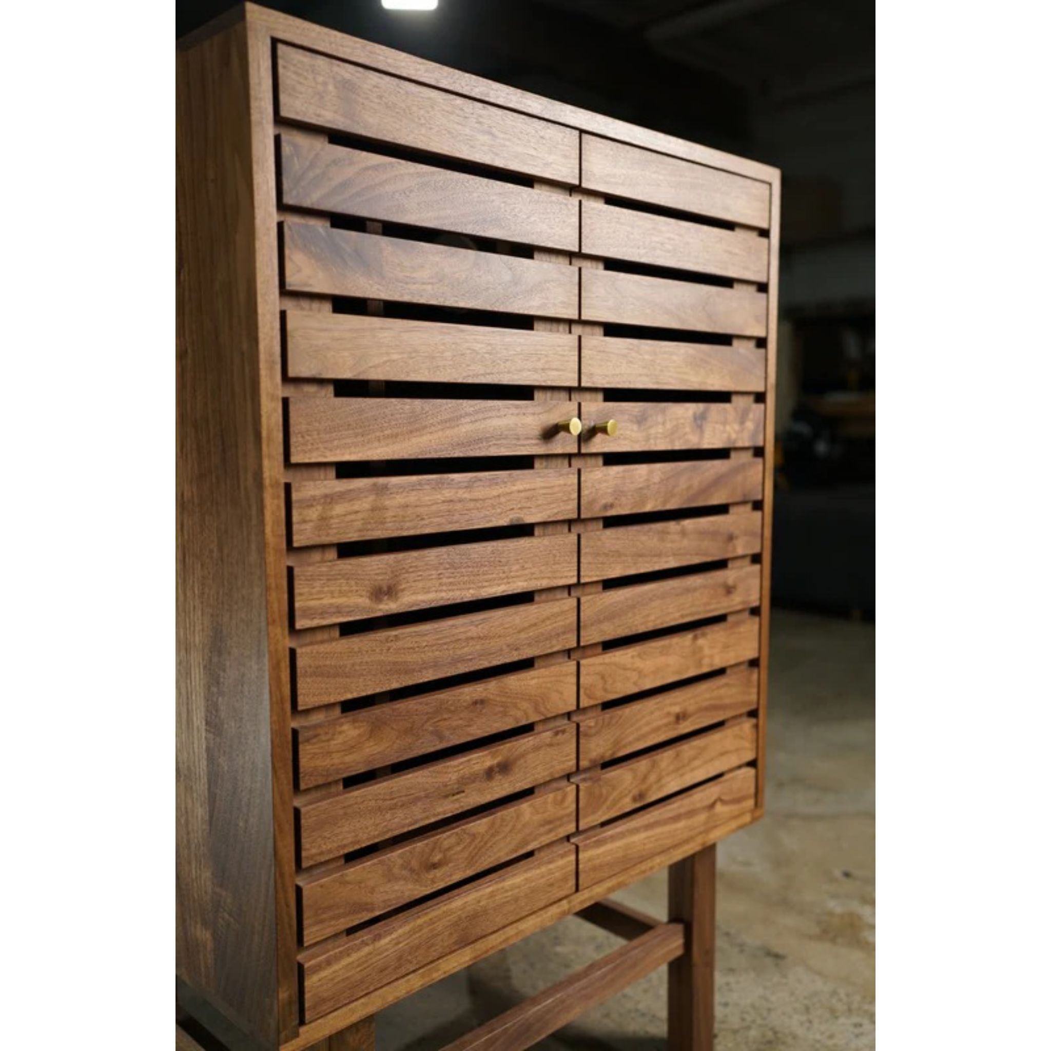 Fulton Floor Cabinet CB03 Closeup View by Tomfoolery Wood Co