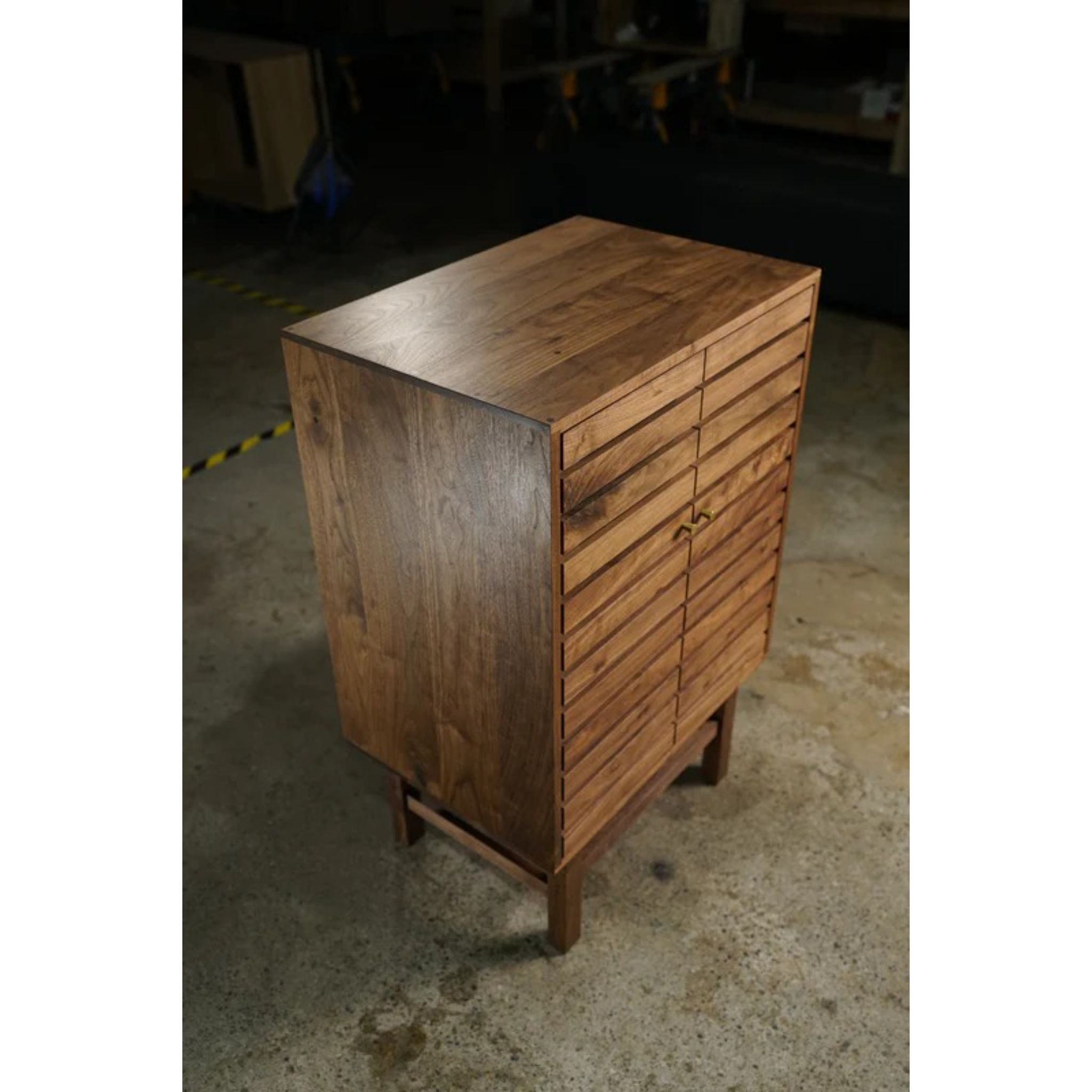 Fulton Floor Cabinet CB03 Top Left Side View by Tomfoolery Wood Co