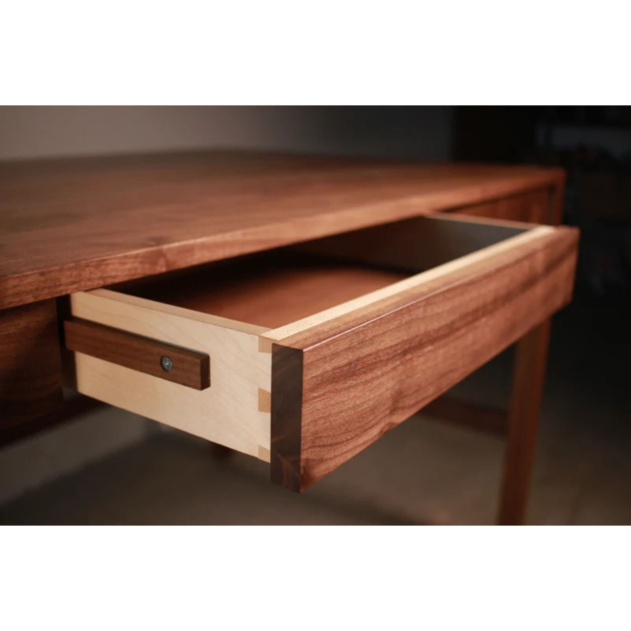 Ghooray Desk DK03 Opened Drawer View by Tomfoolery Wood Co