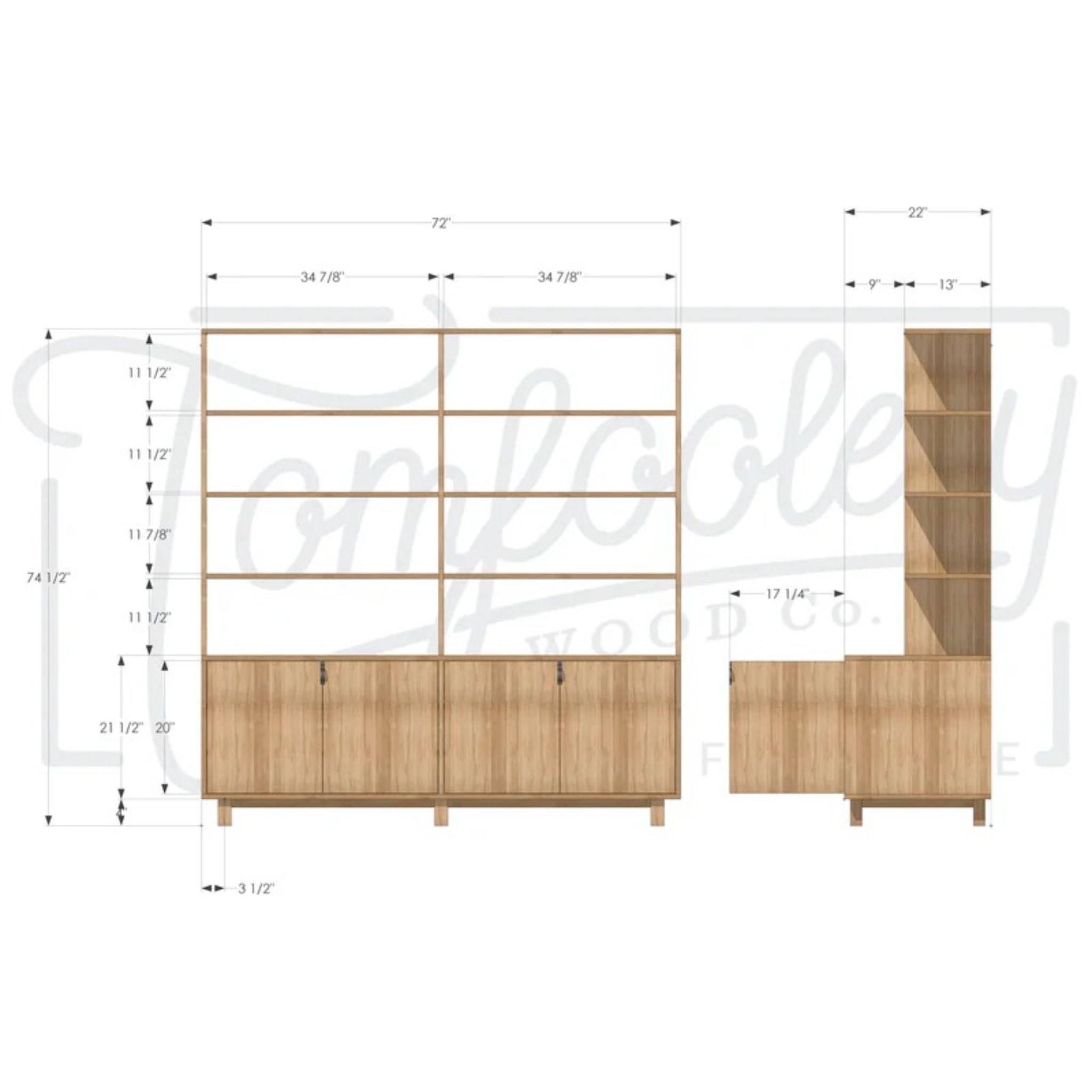Gilles Hutch 2.0 72 W HU03 Dimensions by Tomfoolery Wood Co