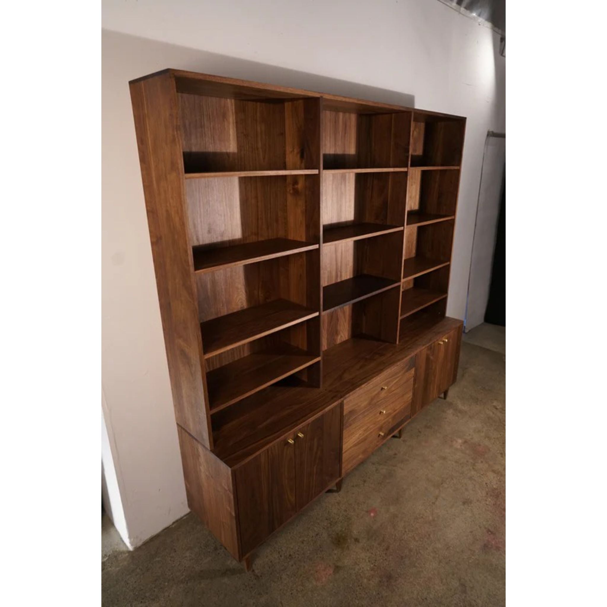 Gilles Hutch 3 Drawers HU06 Left View by Tomfoolery Wood Co