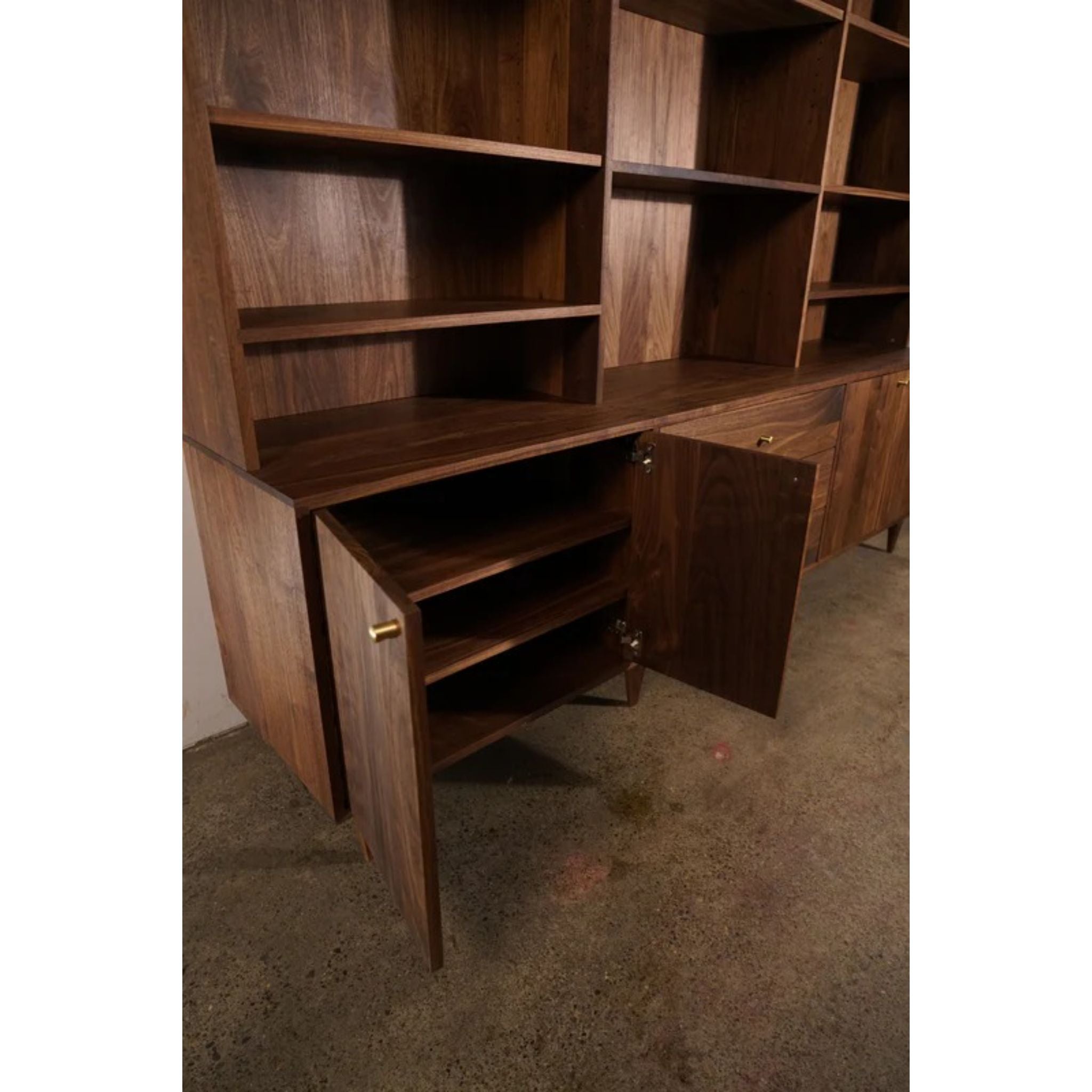Gilles Hutch 3 Drawers HU06 Opened Doors View by Tomfoolery Wood Co