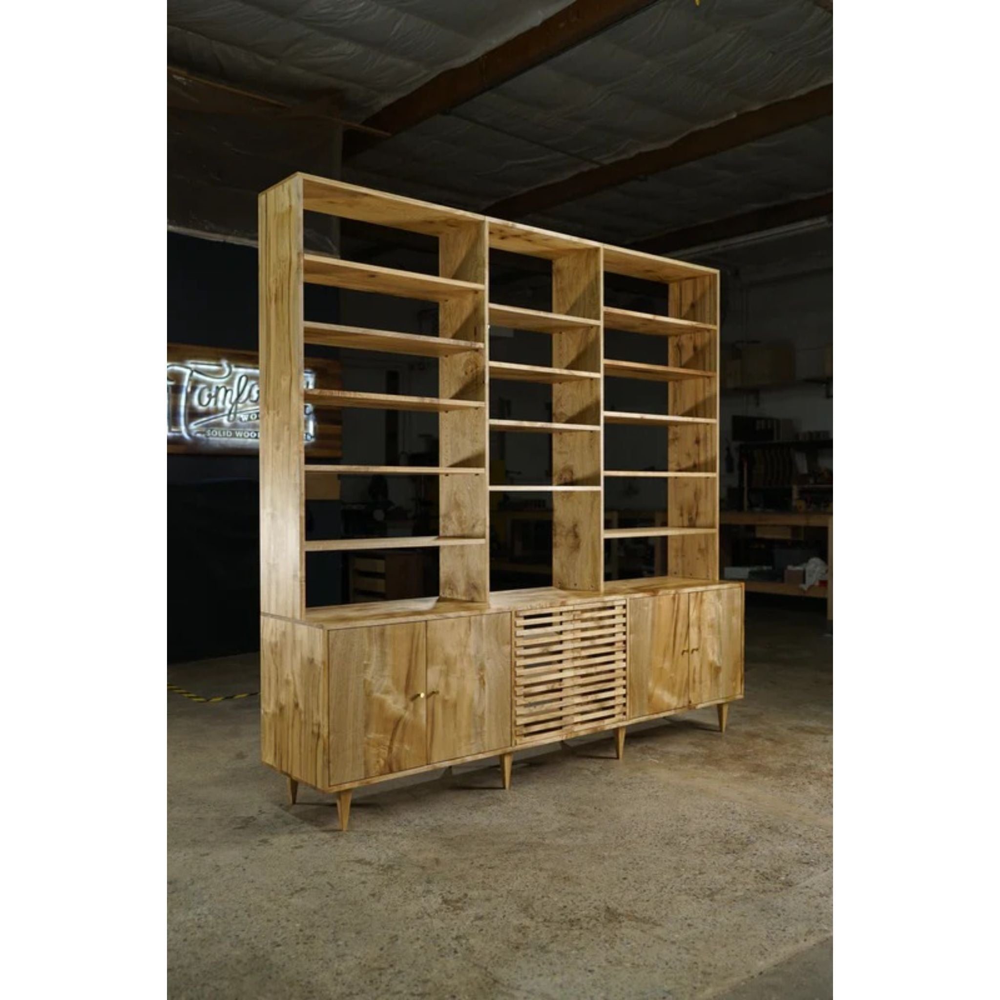 Gilles Hutch Slat Doors HU04 Full View by Tomfoolery Wood Co