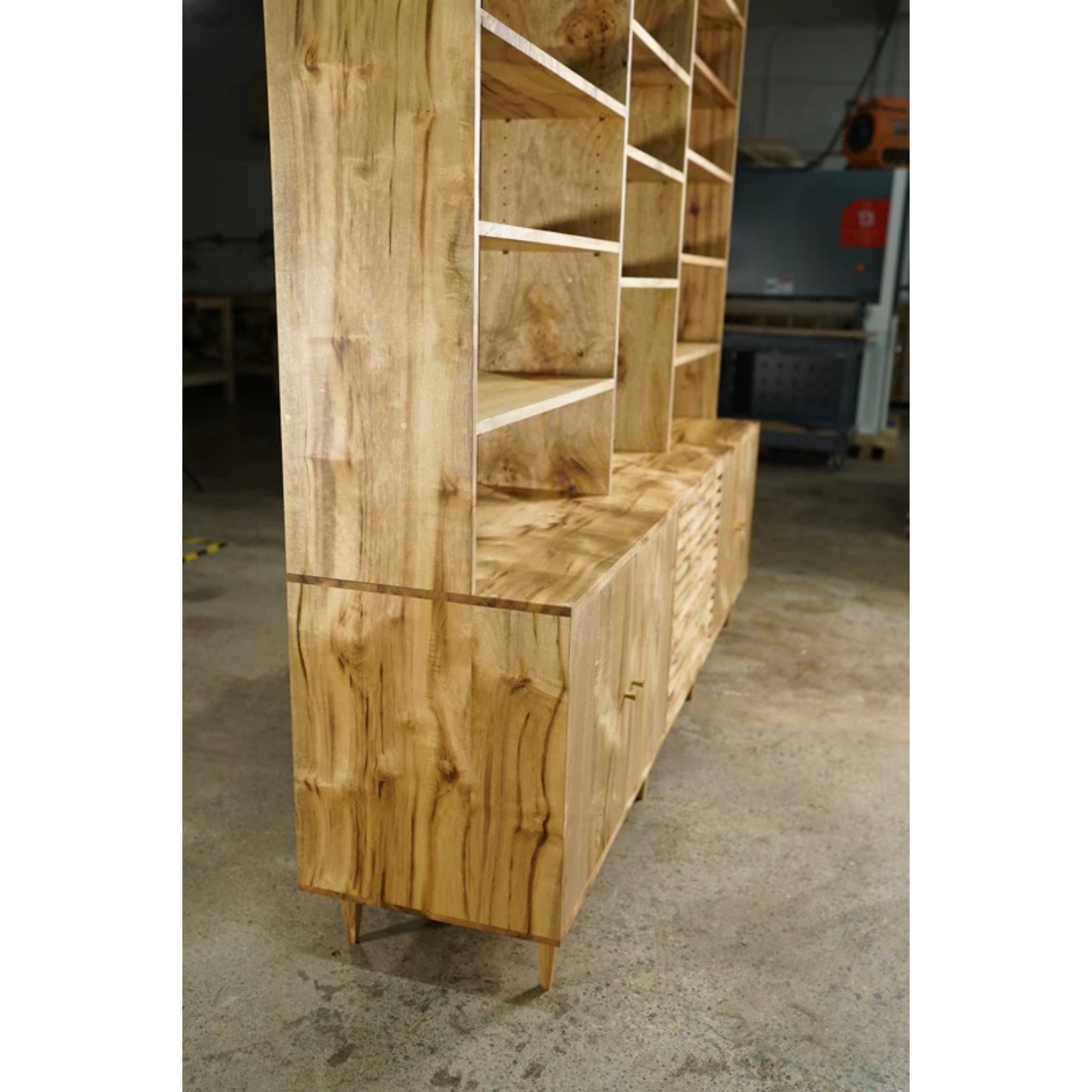 Gilles Hutch Slat Doors HU04 Left Side View by Tomfoolery Wood Co
