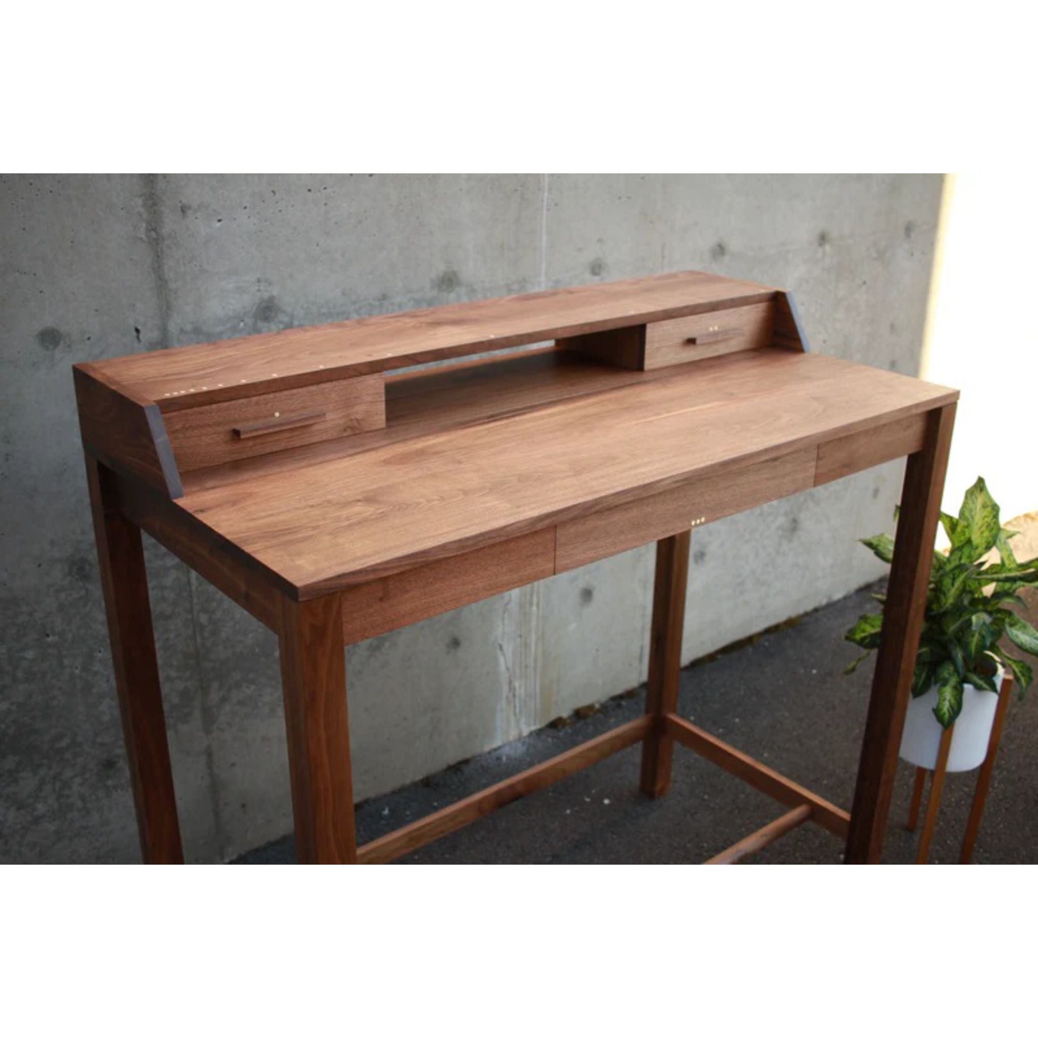 Gordon Standing Desk DK04 Top Side View by Tomfoolery Wood Co