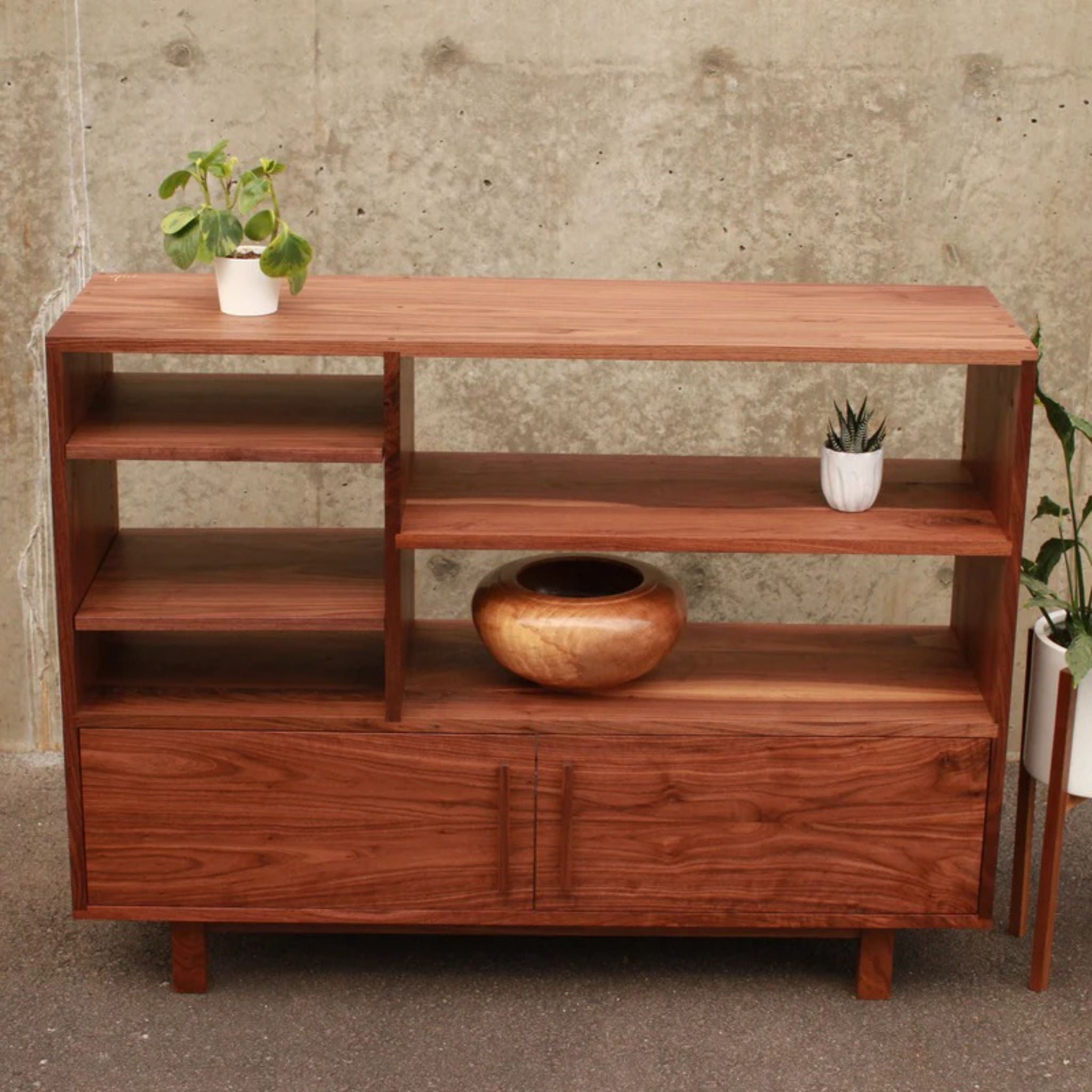Guthrie Media Console CN54 Front View by Tomfoolery Wood Co 