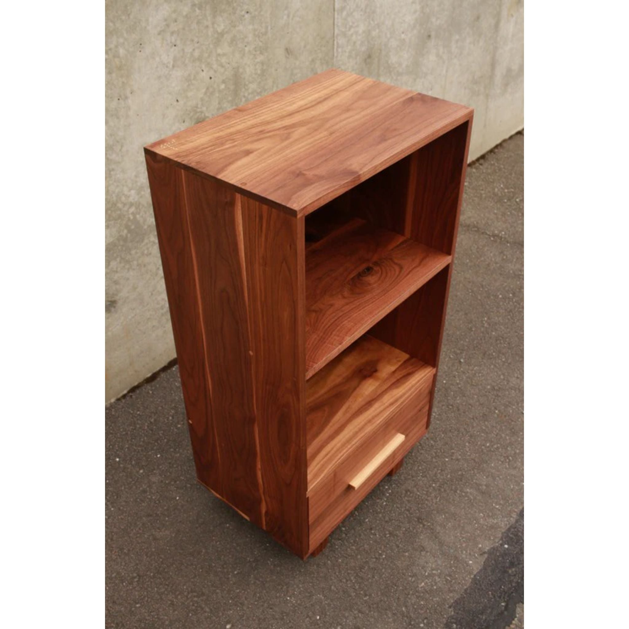 Halfstack Bookcase (Alt) BC17 Top Side View by Tomfoolery Wood Co