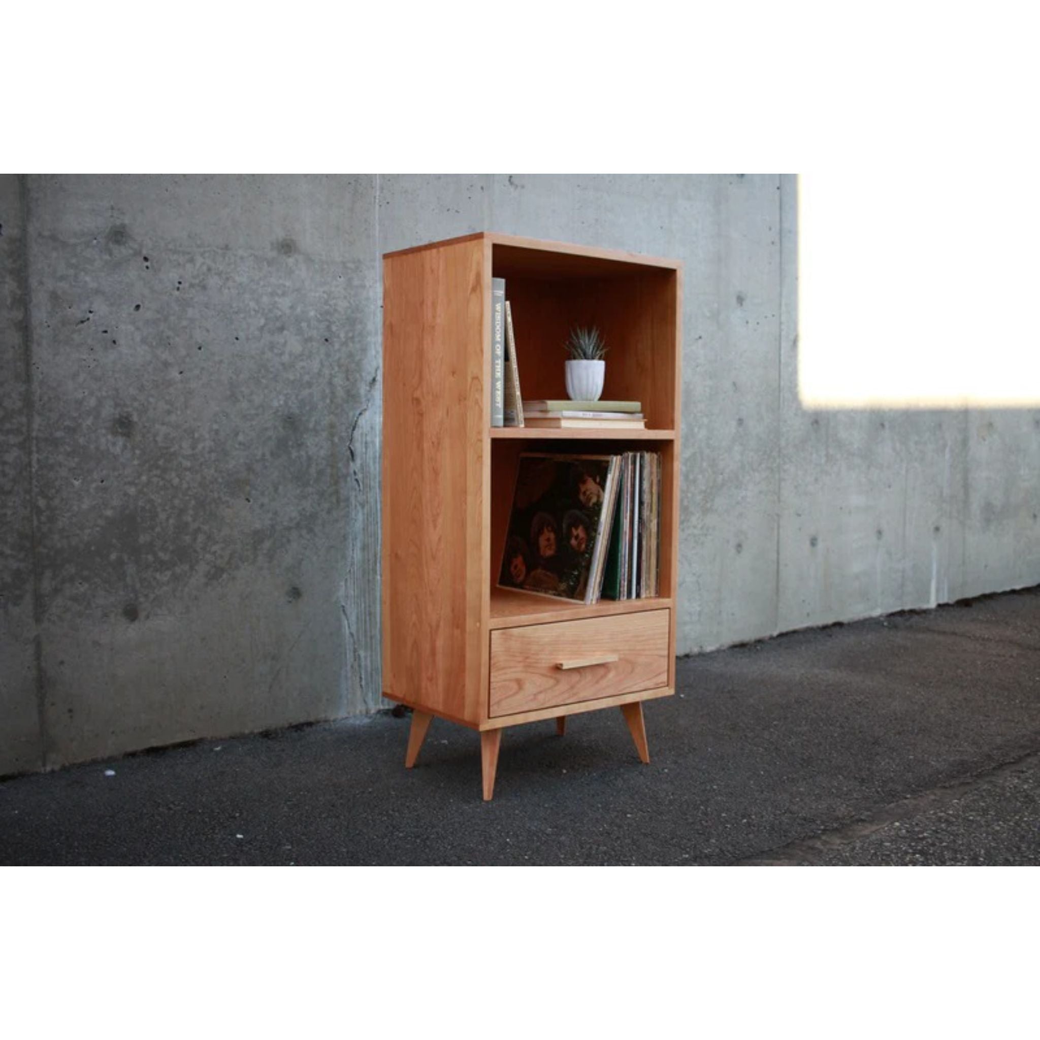 Halfstack Bookcase BC15 Front Left Side View by Tomfoolery Wood Co