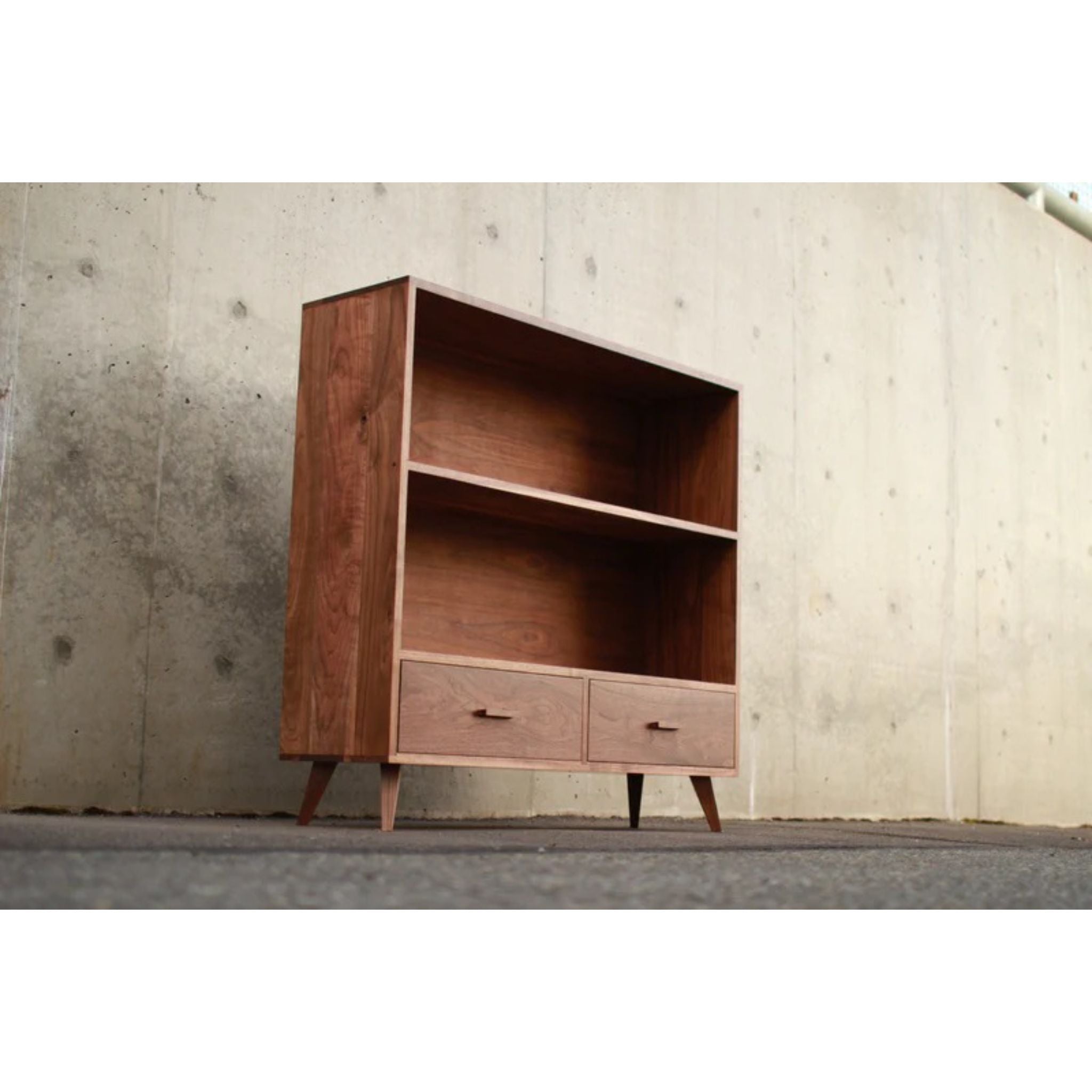 Halfstack Bookcase Double Wide BC39 Front Left View by Tomfoolery Wood Co