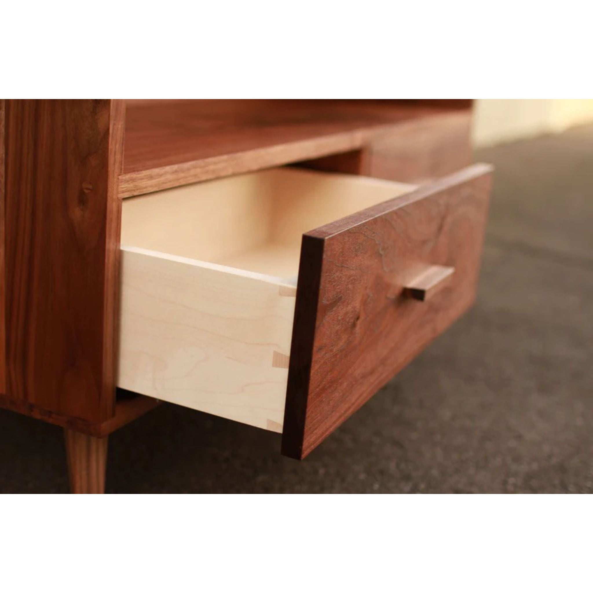 Halfstack Bookcase Double Wide BC39 Opened Drawer View by Tomfoolery Wood Co