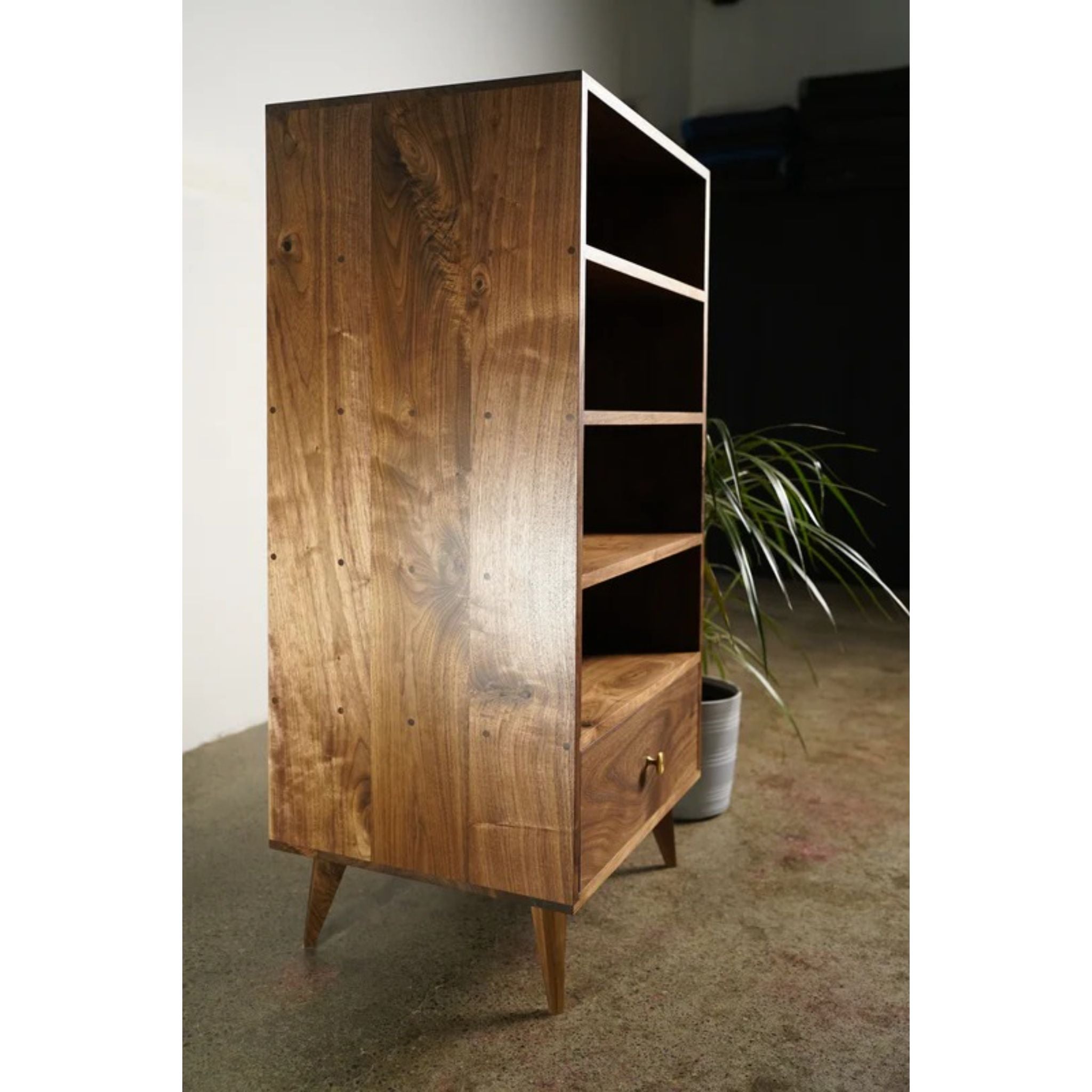 Halfstack Bookcase Lam Edition BC07 Left Side View by Tomfoolery Wood Co