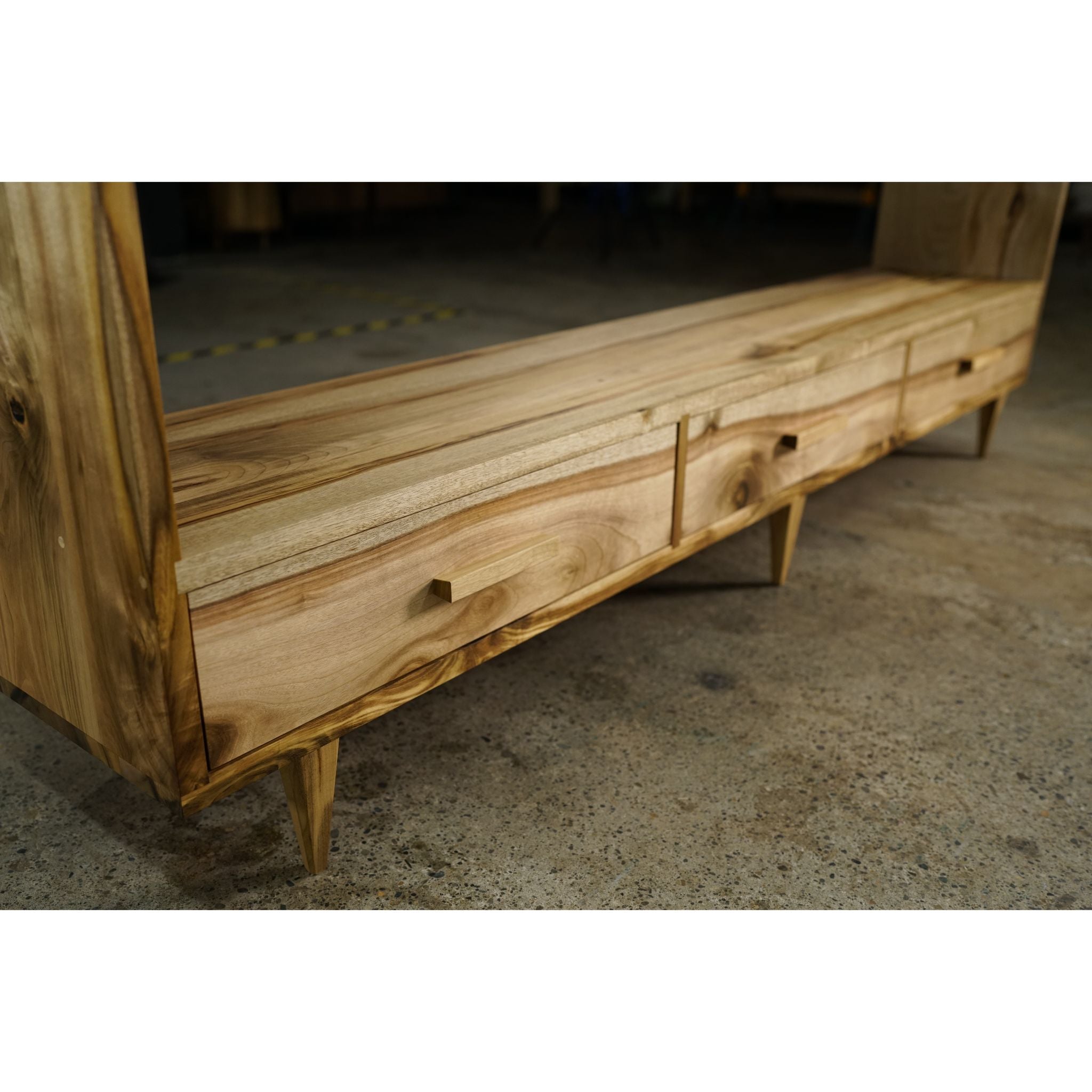 Halfstack Bookcase Triple Wide BC03 Drawers View by Tomfoolery Wood Co