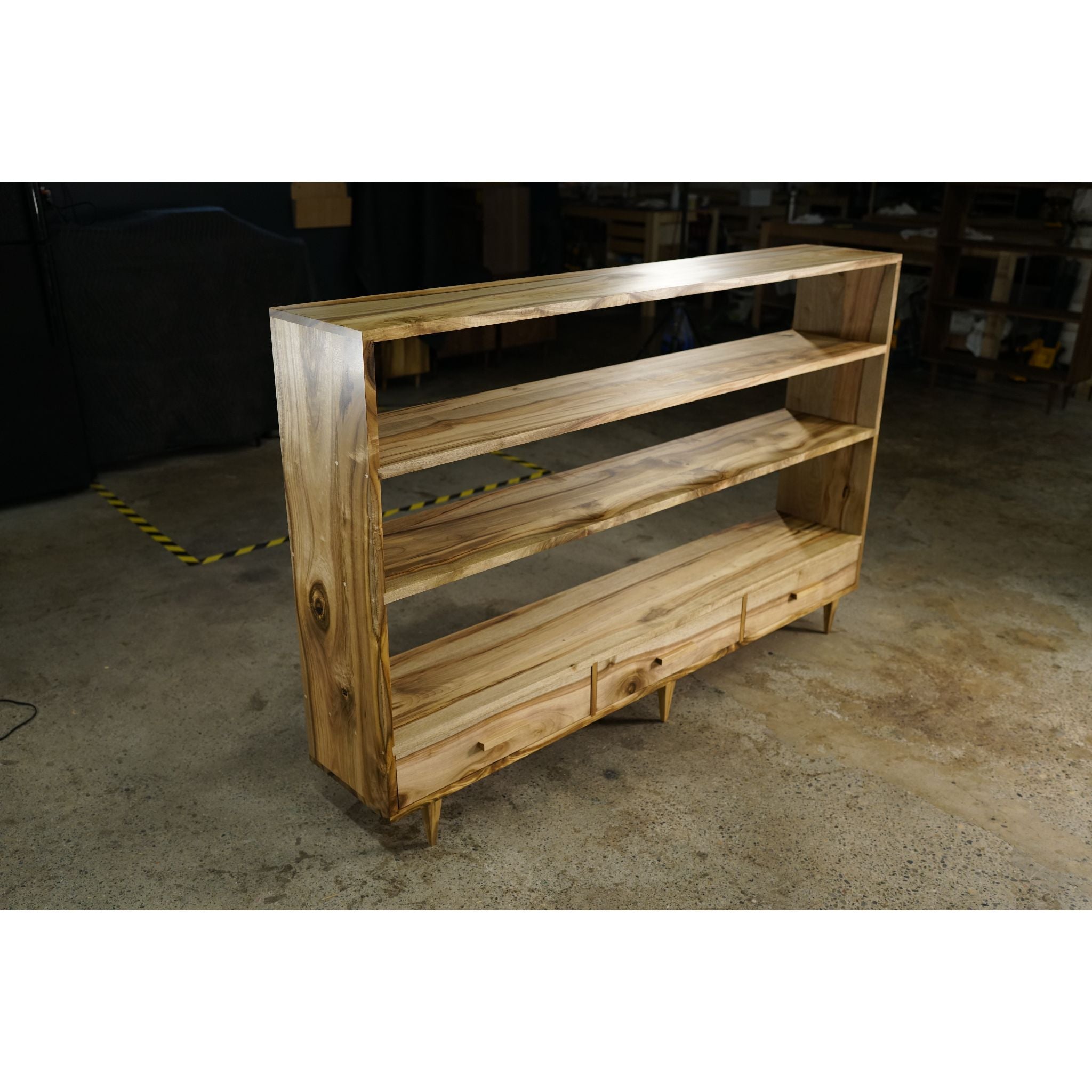 Halfstack Bookcase Triple Wide BC03 Full Front View by Tomfoolery Wood Co