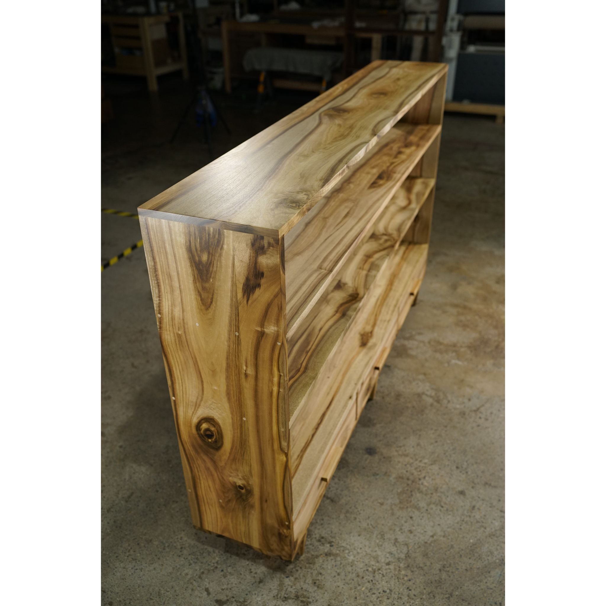 Halfstack Bookcase Triple Wide BC03 Top Left Side View by Tomfoolery Wood Co