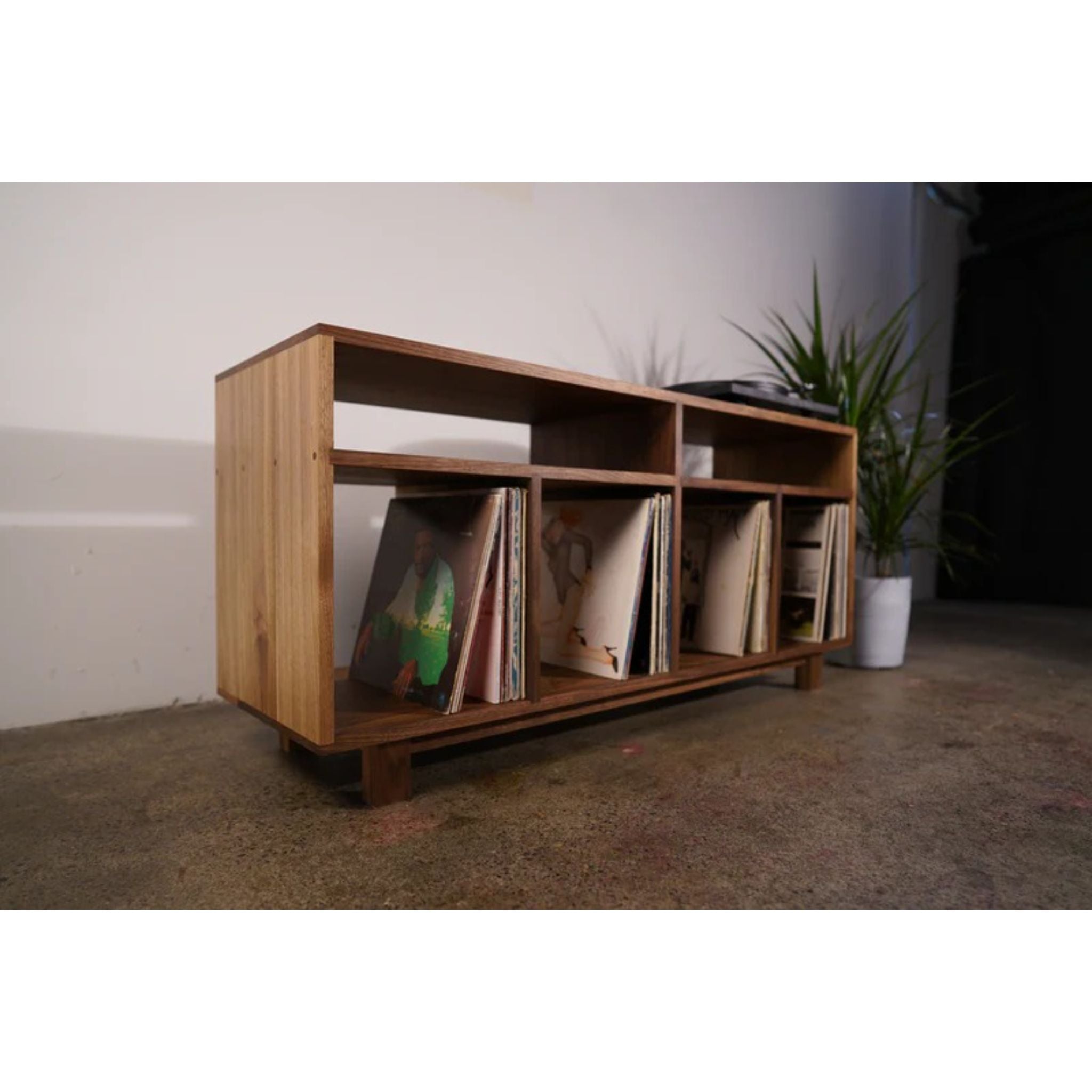 Heath Vinyl Console CN89 Front Left View by Tomfoolery Wood Co